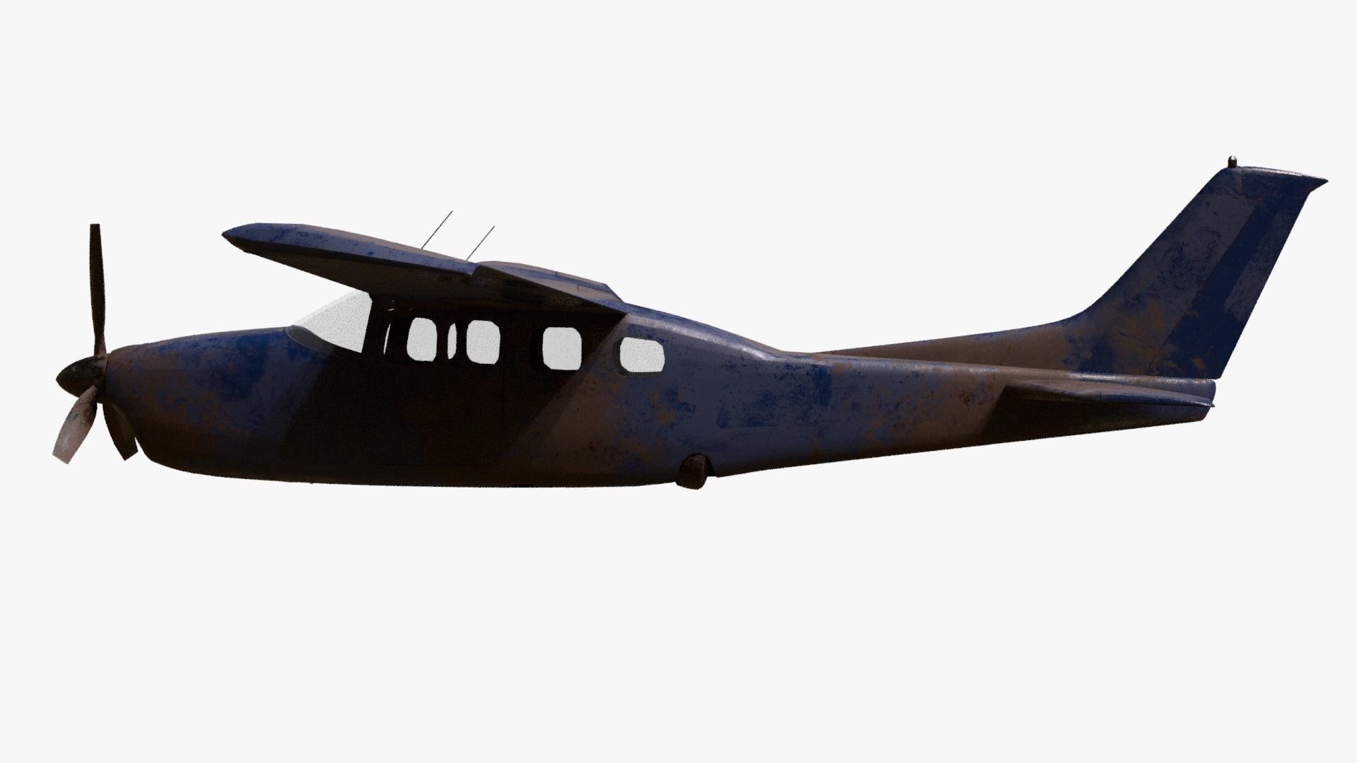 8K realistic destroyed propeller plane collections Low-poly 3D model_6