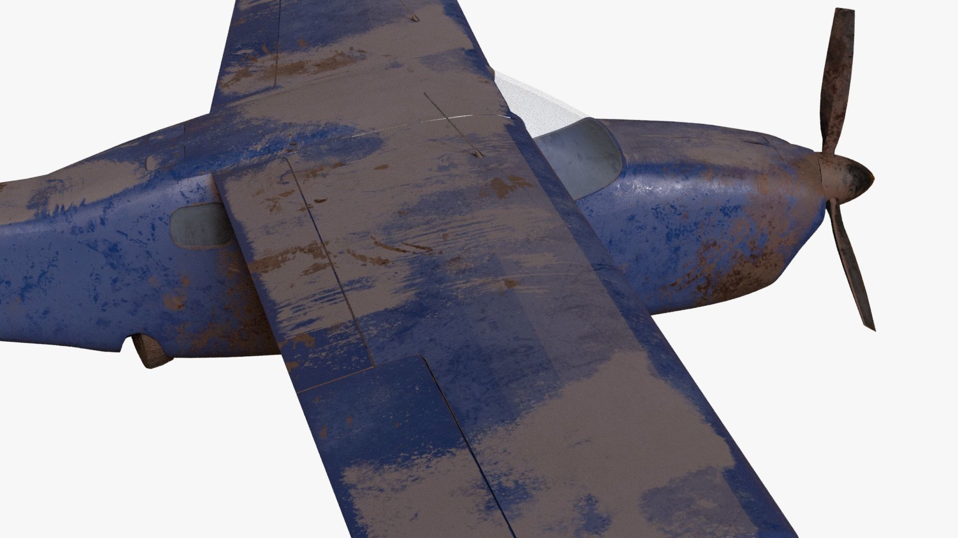 8K realistic destroyed propeller plane collections Low-poly 3D model_41