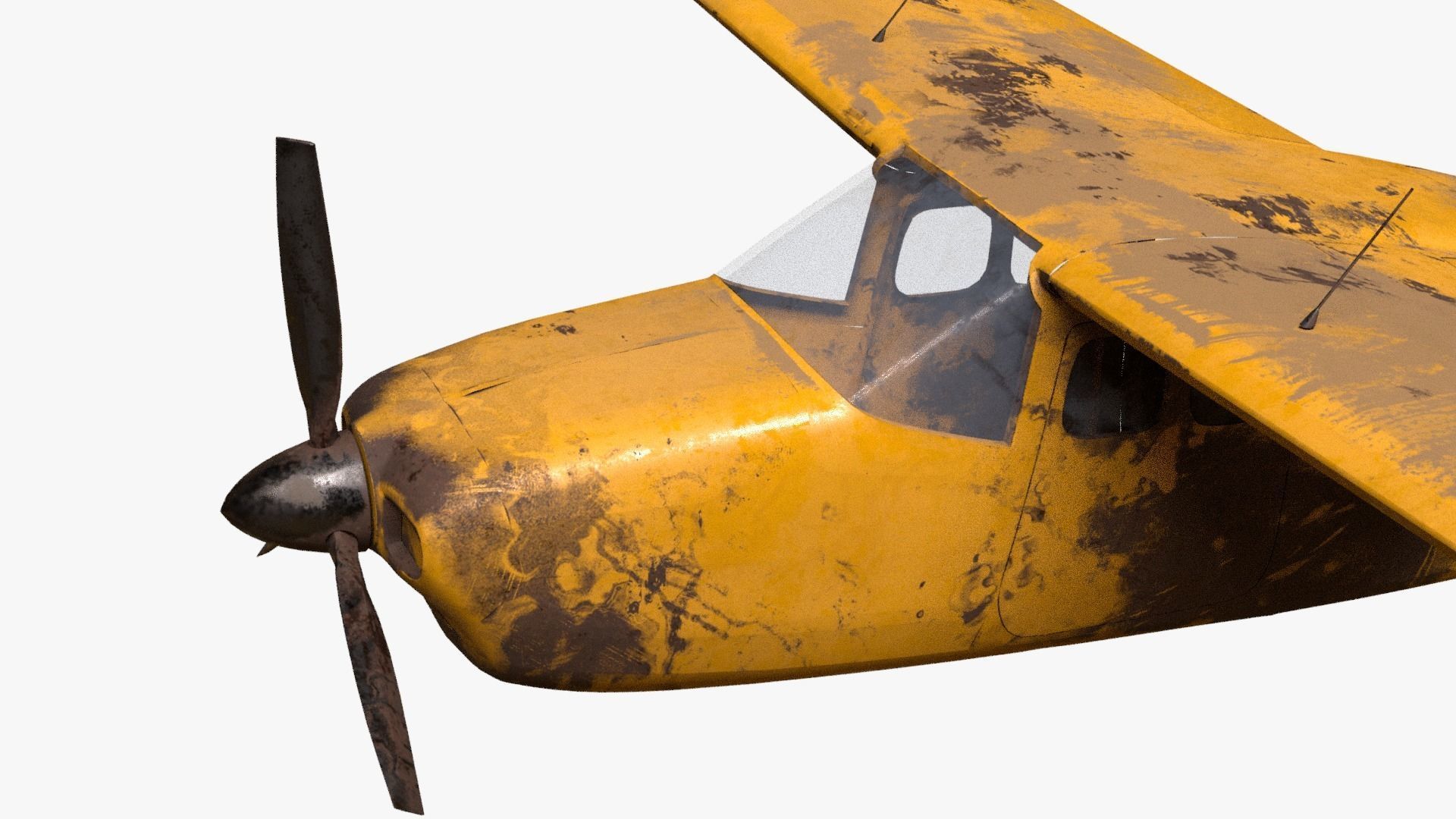 8K realistic destroyed propeller plane collections Low-poly 3D model_23