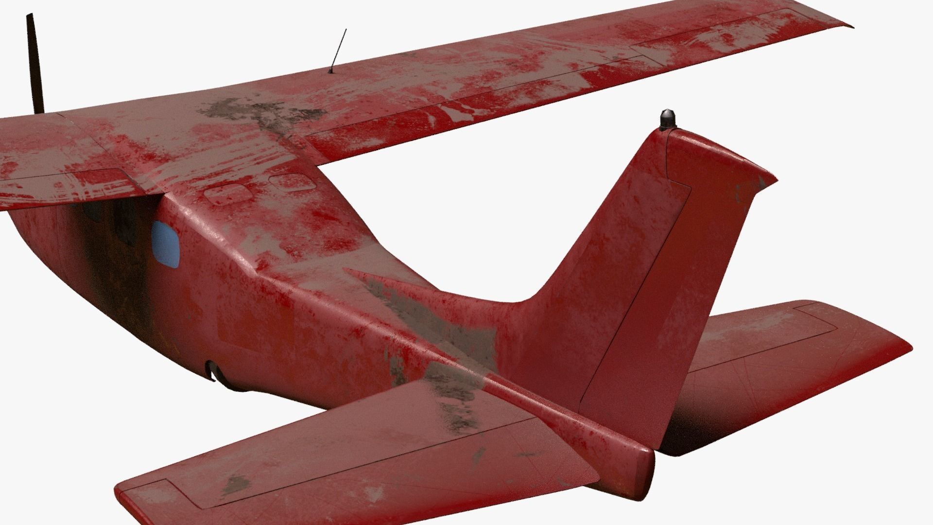 8K realistic destroyed propeller plane collections Low-poly 3D model_32