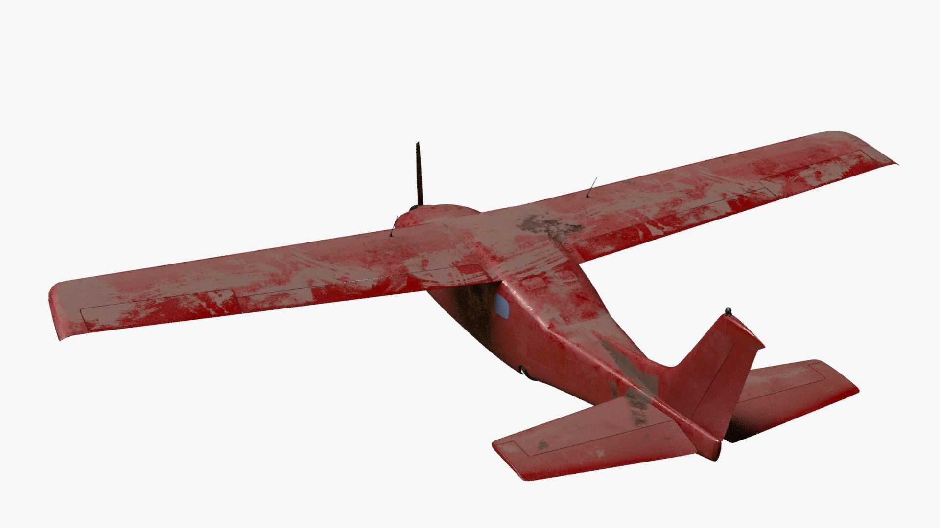 8K realistic destroyed propeller plane collections Low-poly 3D model_12