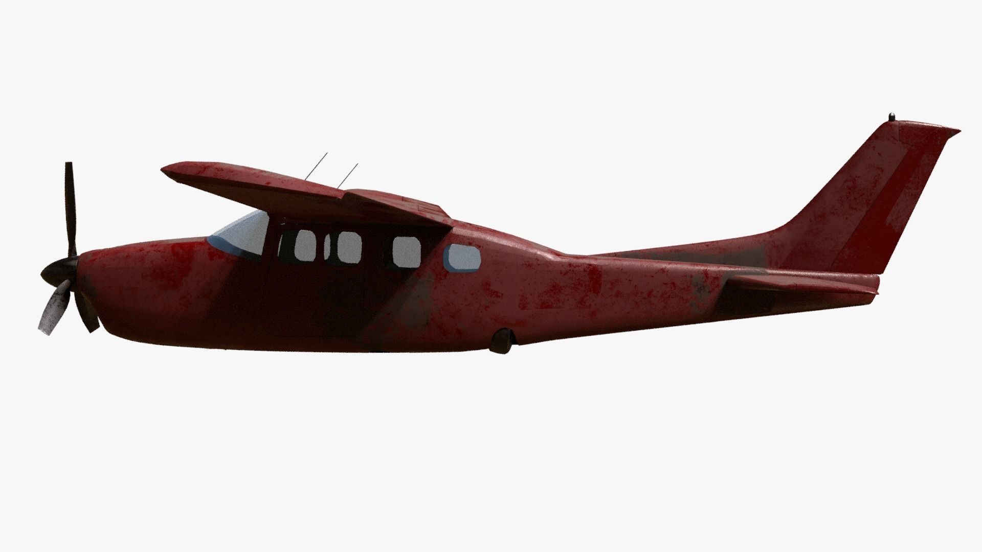 8K realistic destroyed propeller plane collections Low-poly 3D model_8