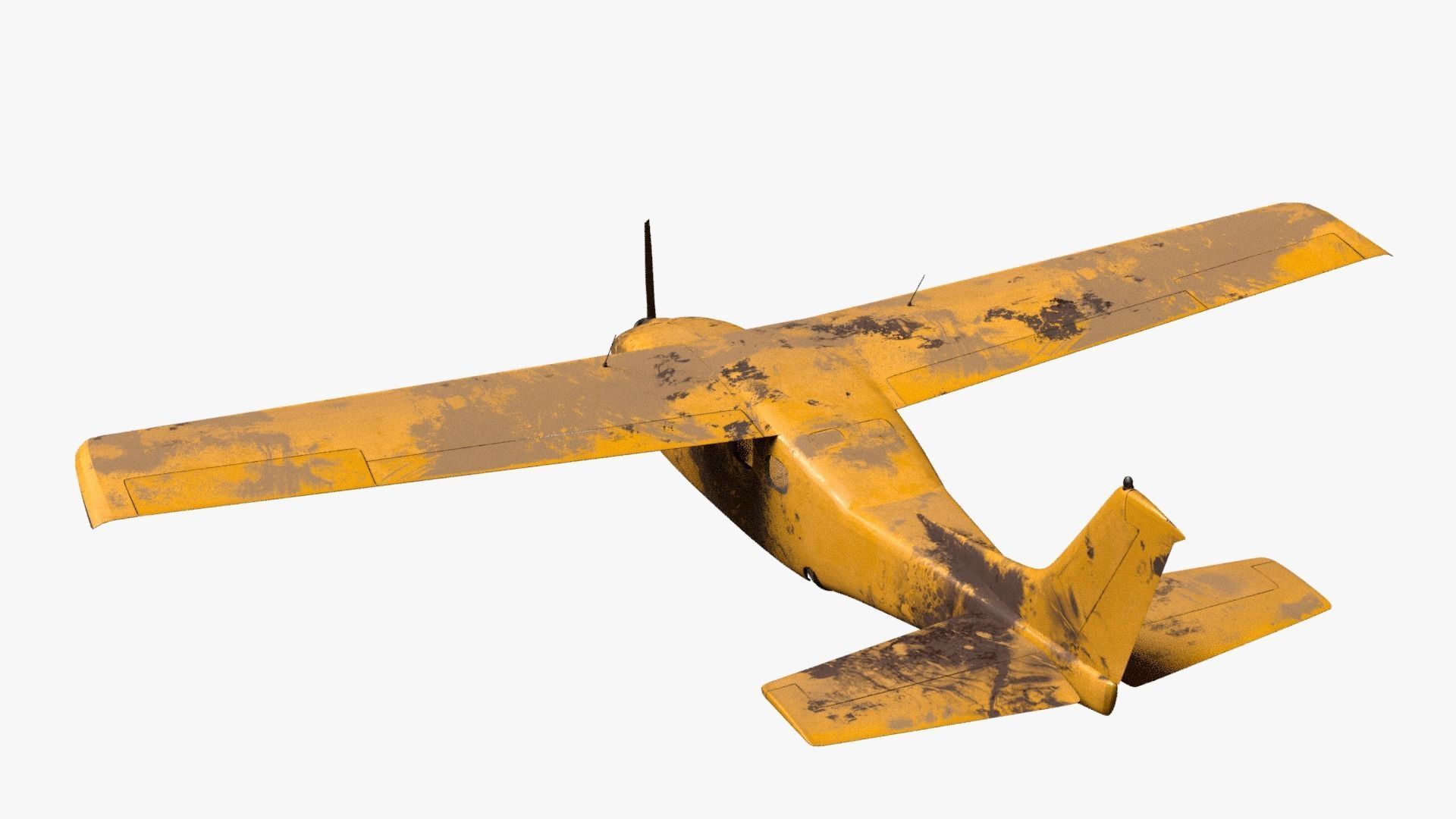 8K realistic destroyed propeller plane collections Low-poly 3D model_10