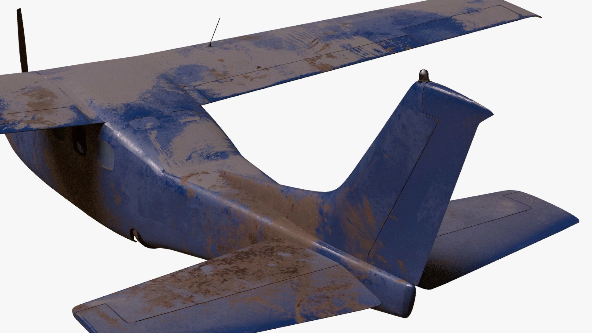 8K realistic destroyed propeller plane collections Low-poly 3D model_29