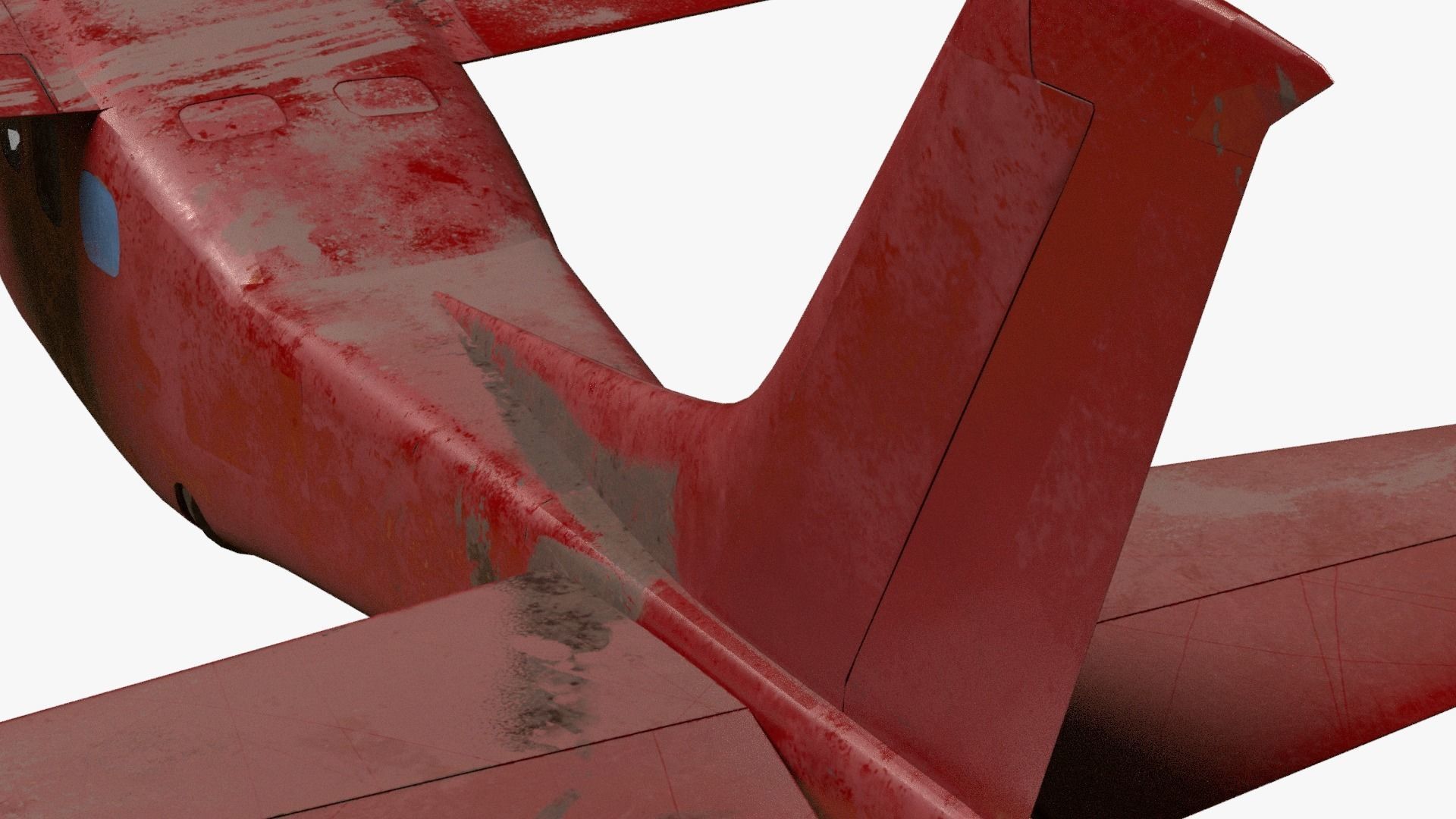 8K realistic destroyed propeller plane collections Low-poly 3D model_40