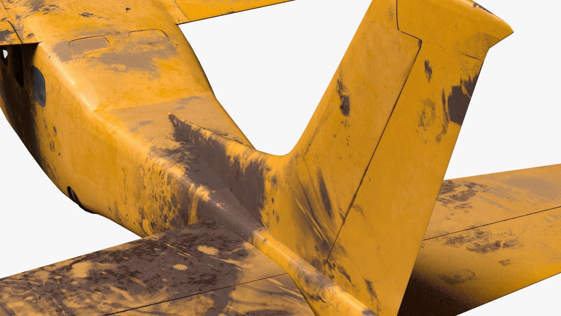 8K realistic destroyed propeller plane collections Low-poly 3D model_39