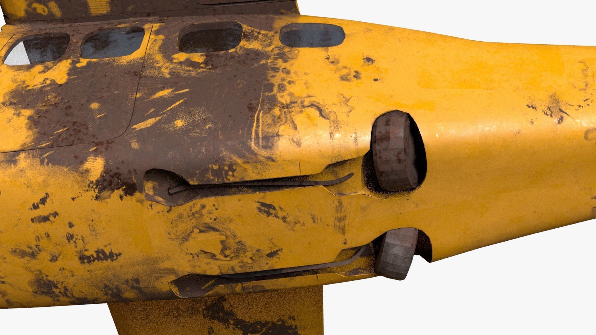 8K realistic destroyed propeller plane collections Low-poly 3D model_25