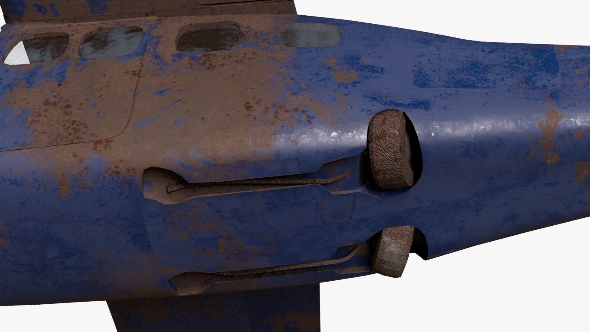 8K realistic destroyed propeller plane collections Low-poly 3D model_27