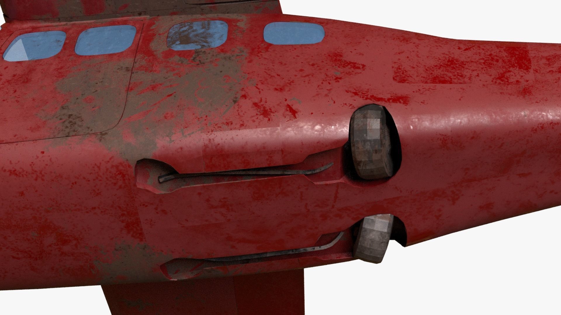 8K realistic destroyed propeller plane collections Low-poly 3D model_28