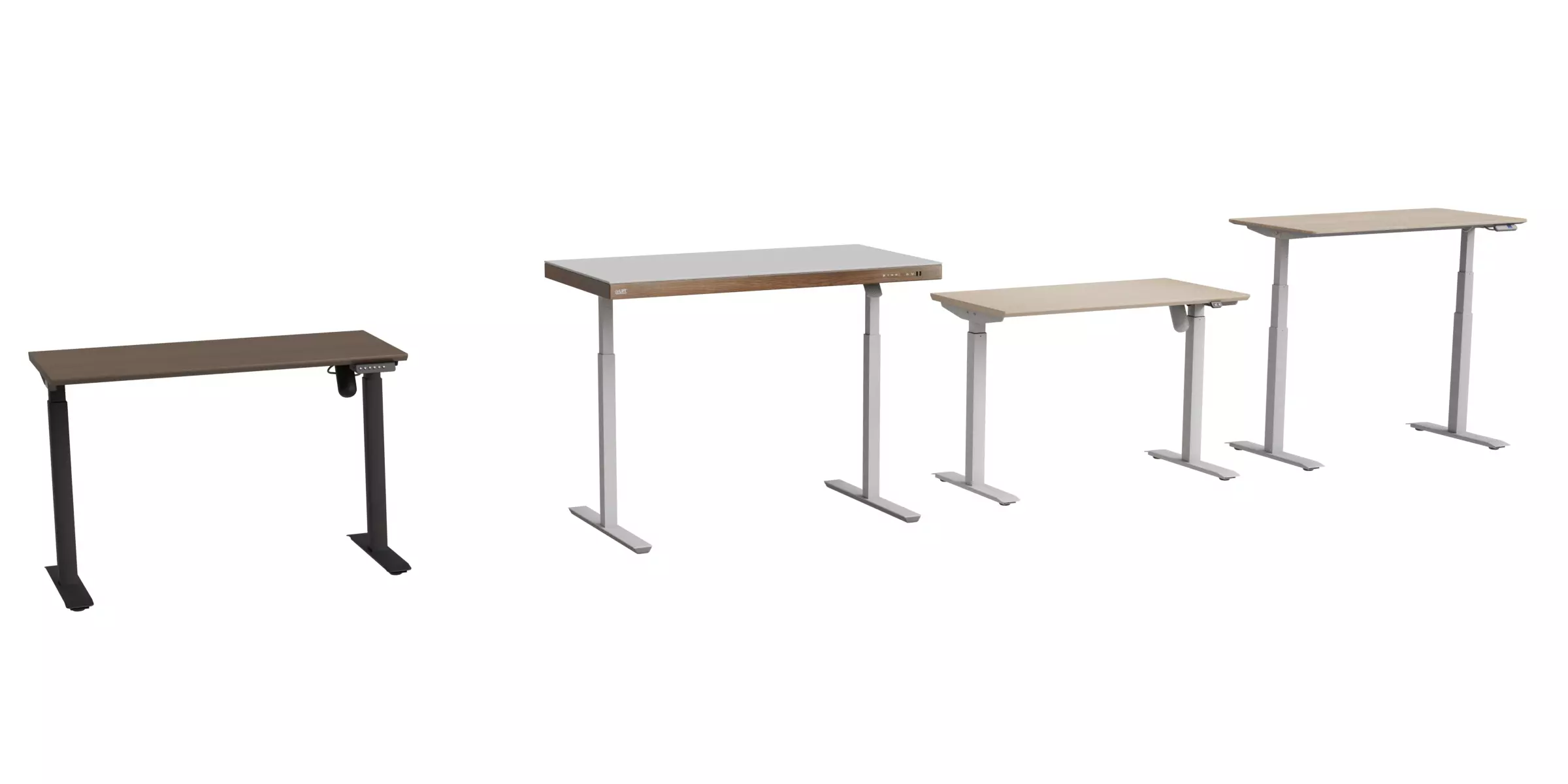 Set Of 4 Electric Height Adjustable Standing Desks Low-poly 3D model_0