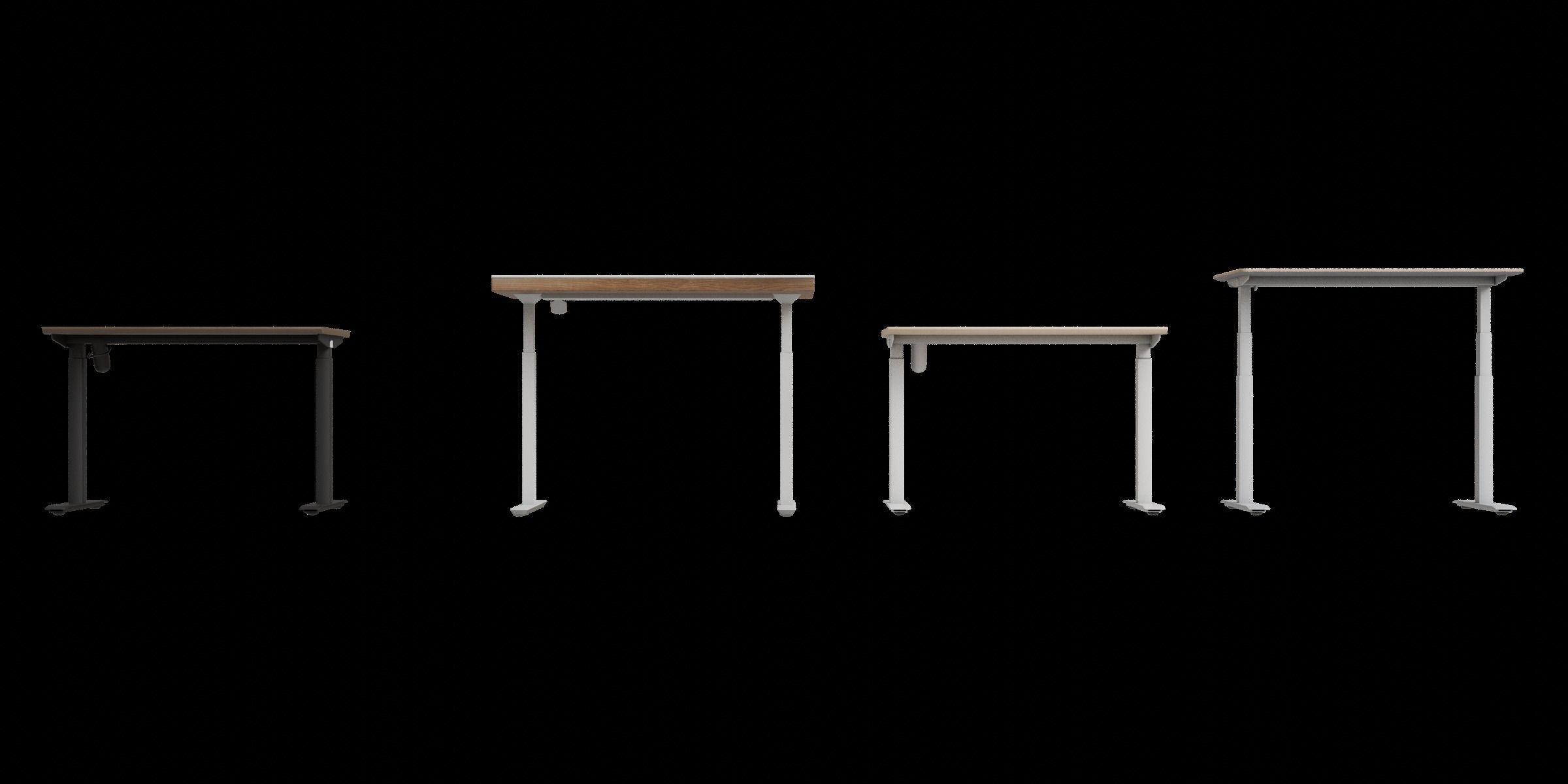 Set Of 4 Electric Height Adjustable Standing Desks Low-poly 3D model_6