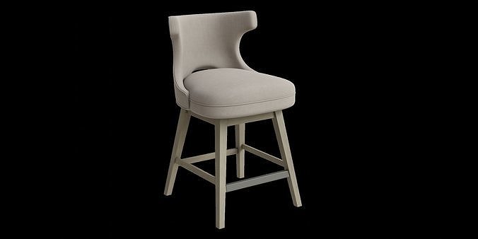 37 Inch Swivel Counter Stool 3D model