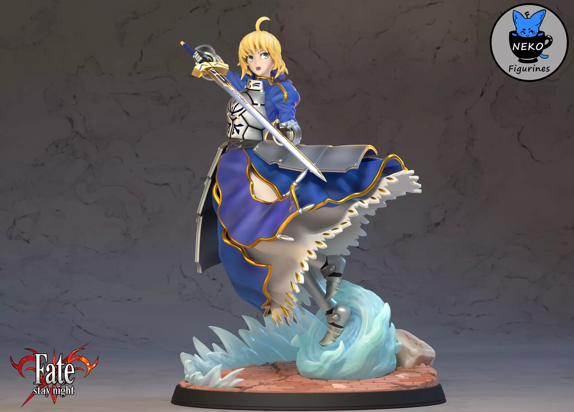 Saber Artoria Pendragon - FATE ANIME FIGURINE STL 3D print model