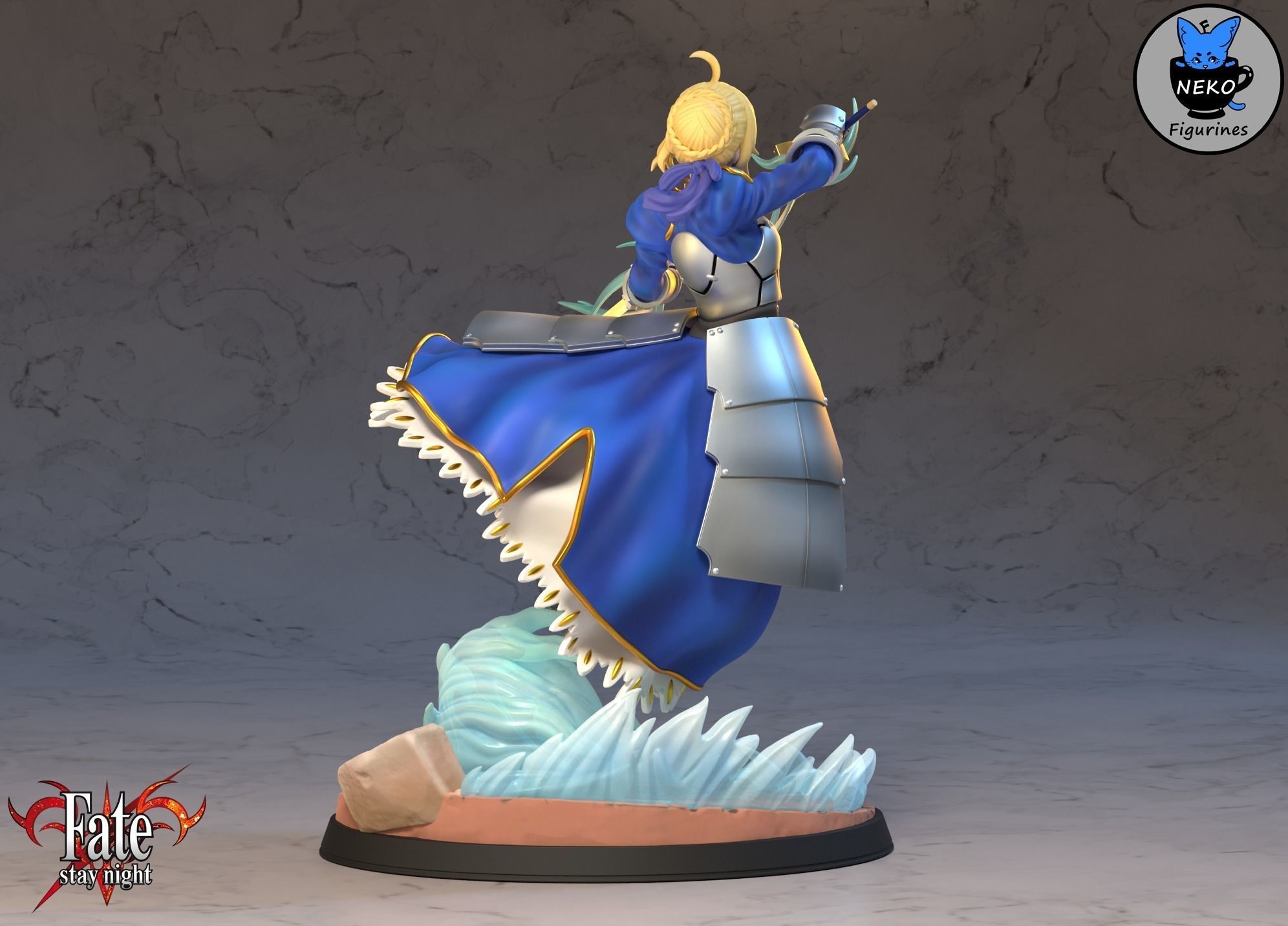 Saber Artoria Pendragon - FATE ANIME FIGURINE STL 3D model 3D printable ...