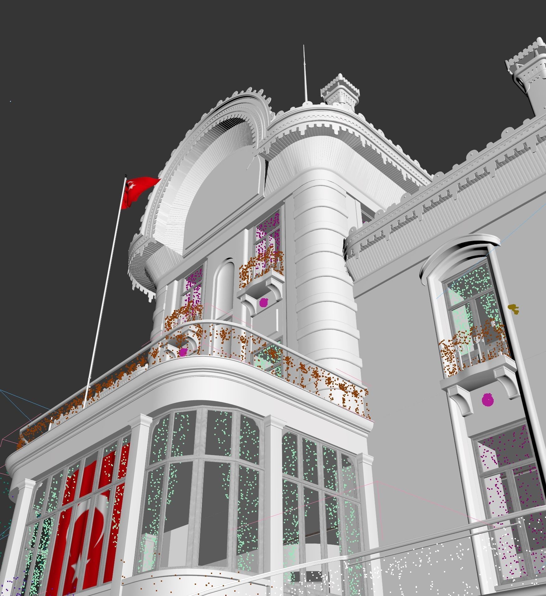  Exterior Trabzon Ataturk Mansion 3D model_7