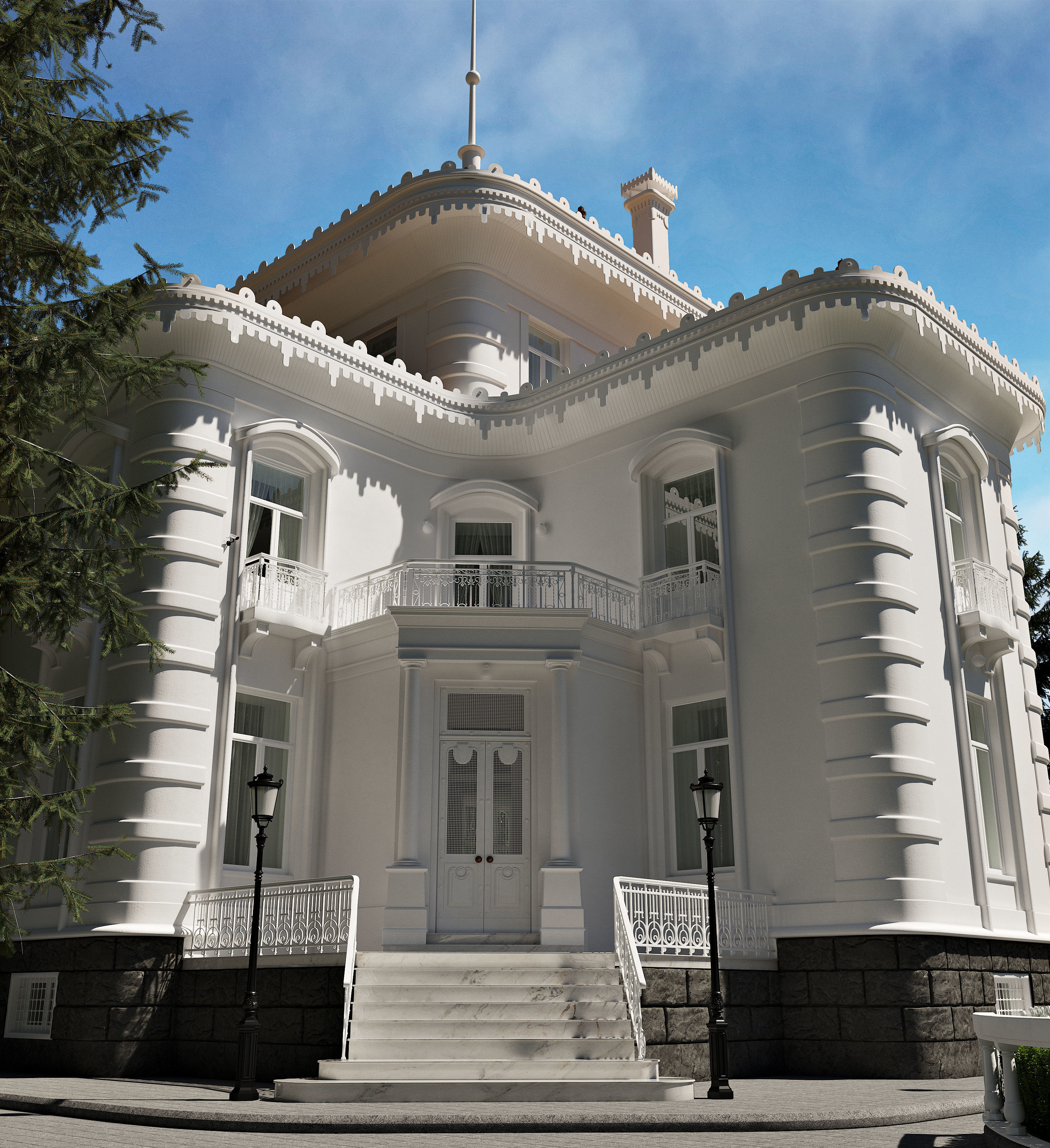 Exterior Trabzon Ataturk Mansion 3D model_1