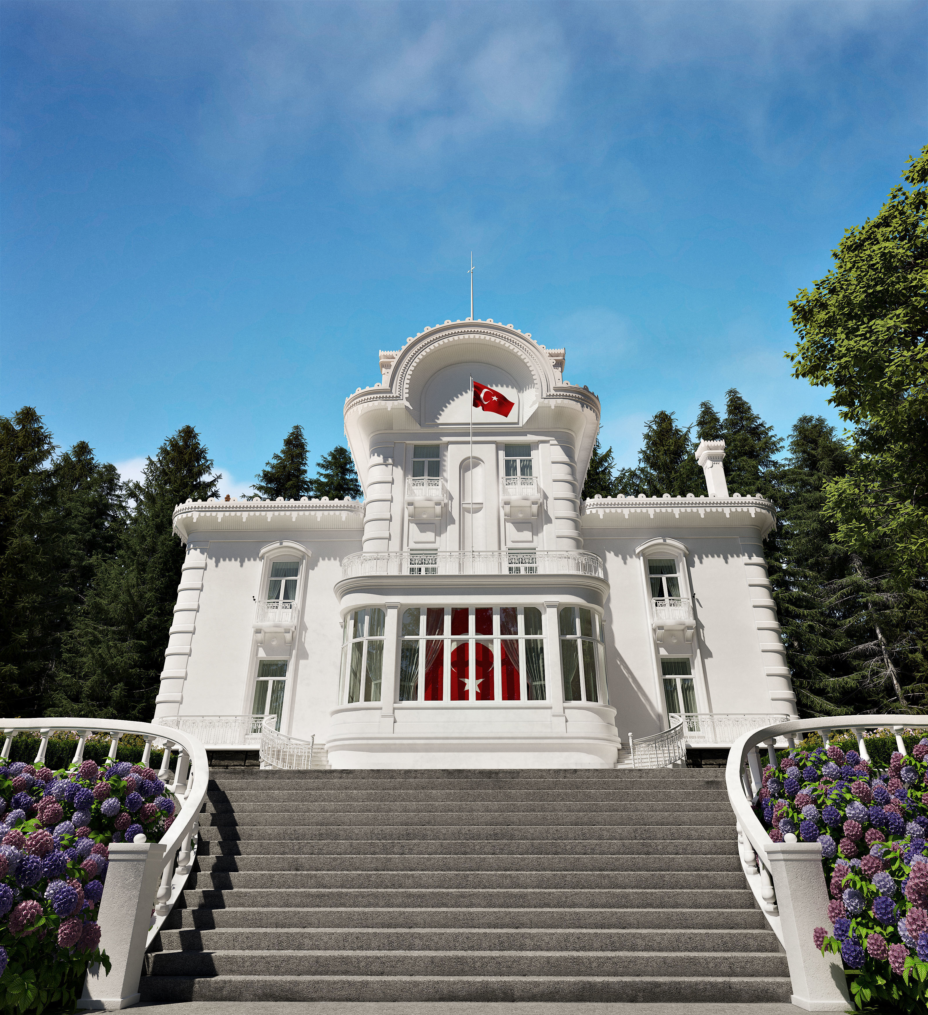  Exterior Trabzon Ataturk Mansion 3D model_2