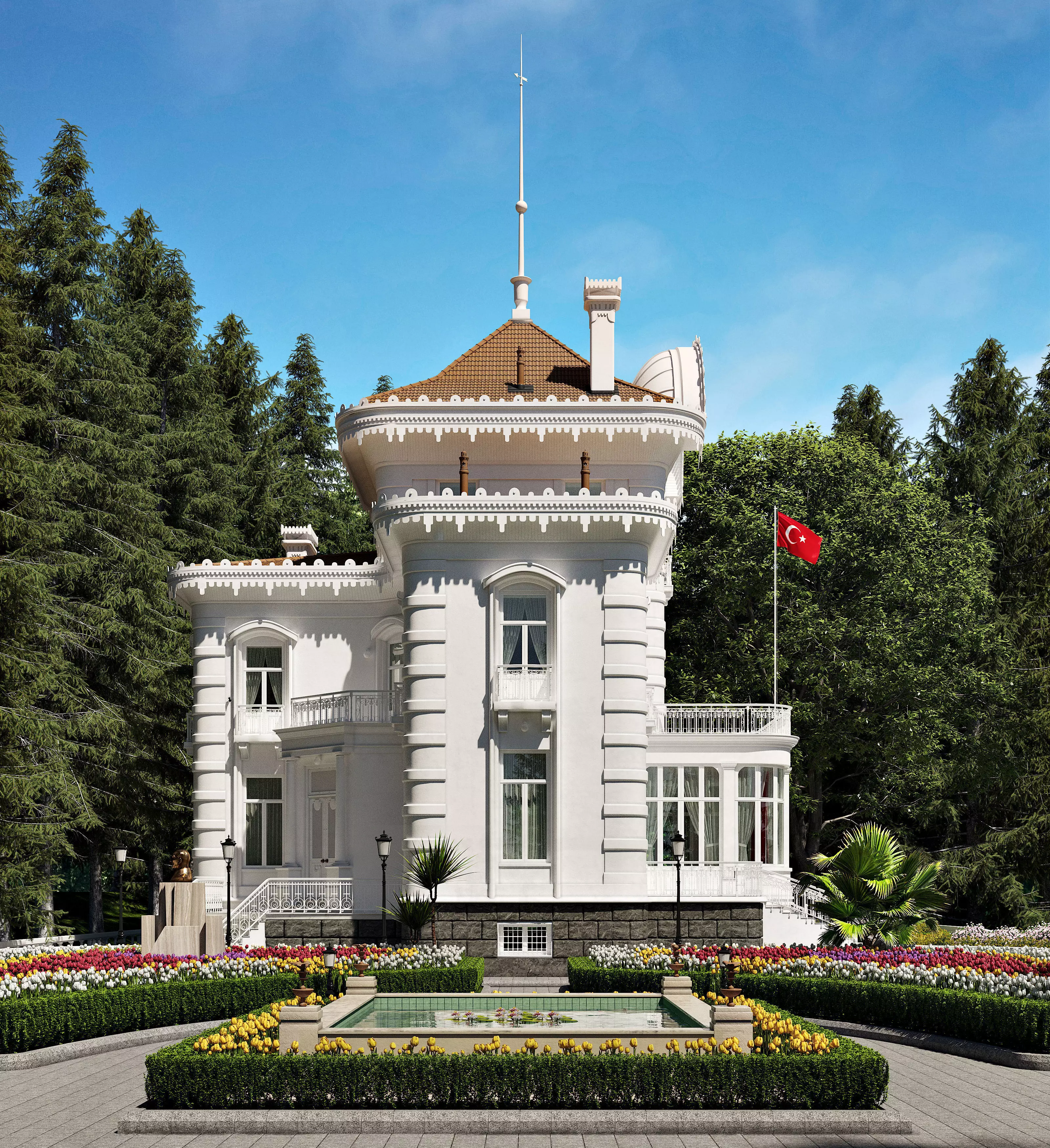  Exterior Trabzon Ataturk Mansion 3D model_0