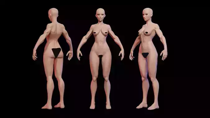 Warrior Girl Stylized BaseMesh
