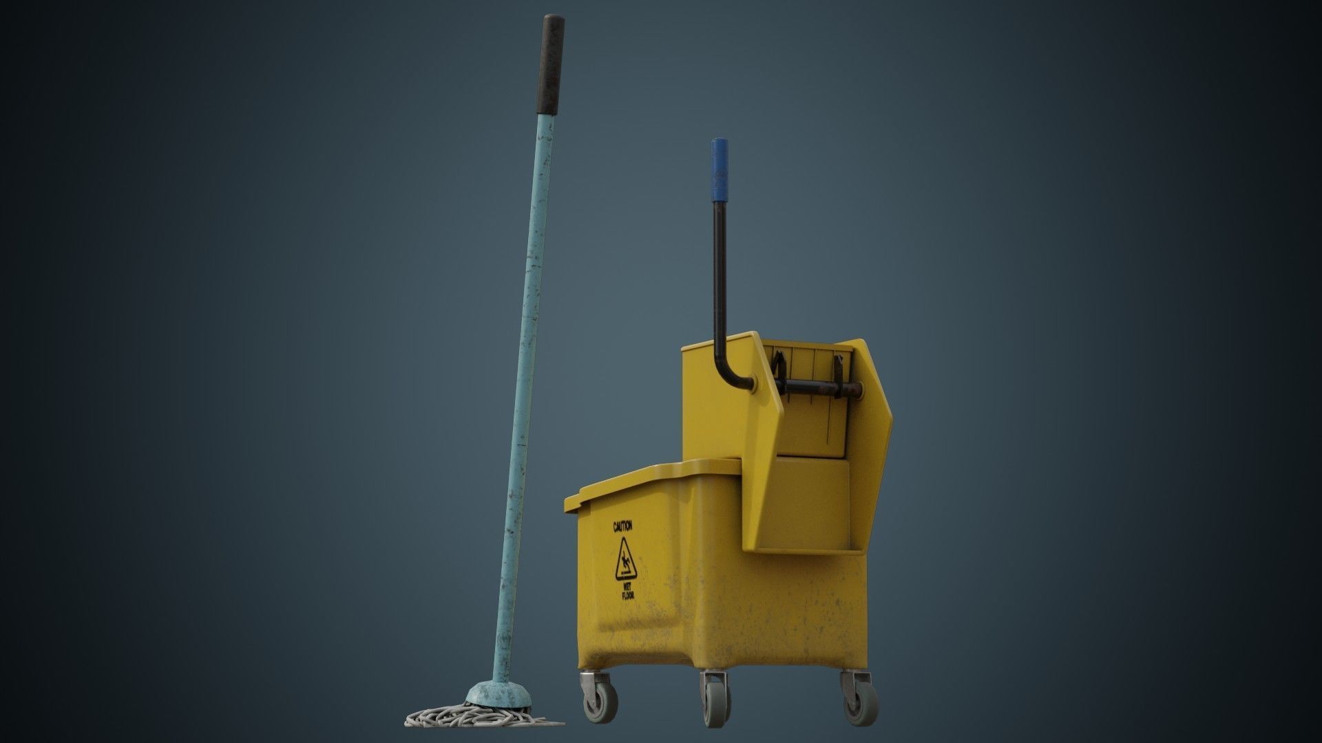 Mop Wringer 2B Low-poly 3D model_3