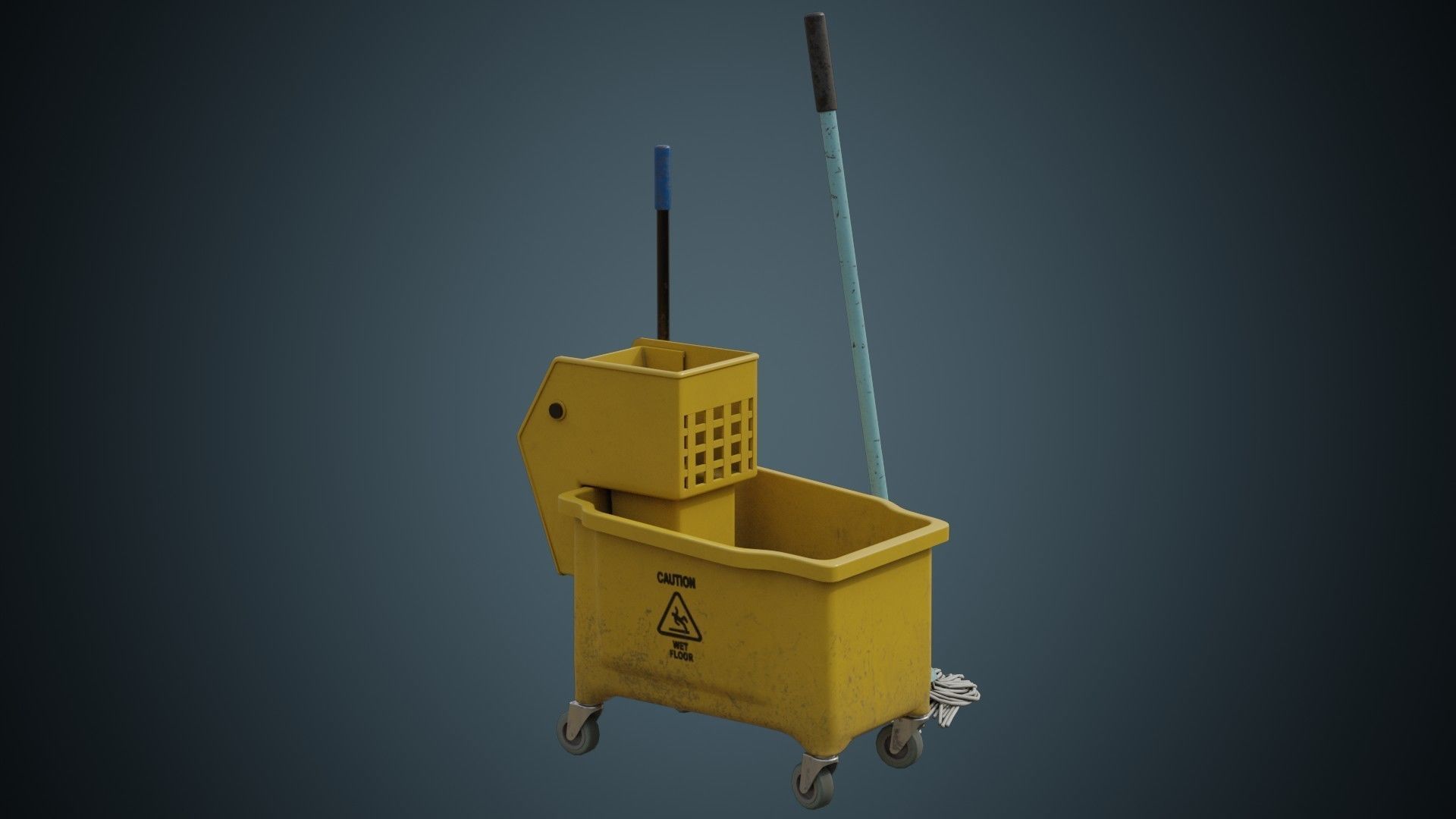 Mop Wringer 2B Low-poly 3D model_1