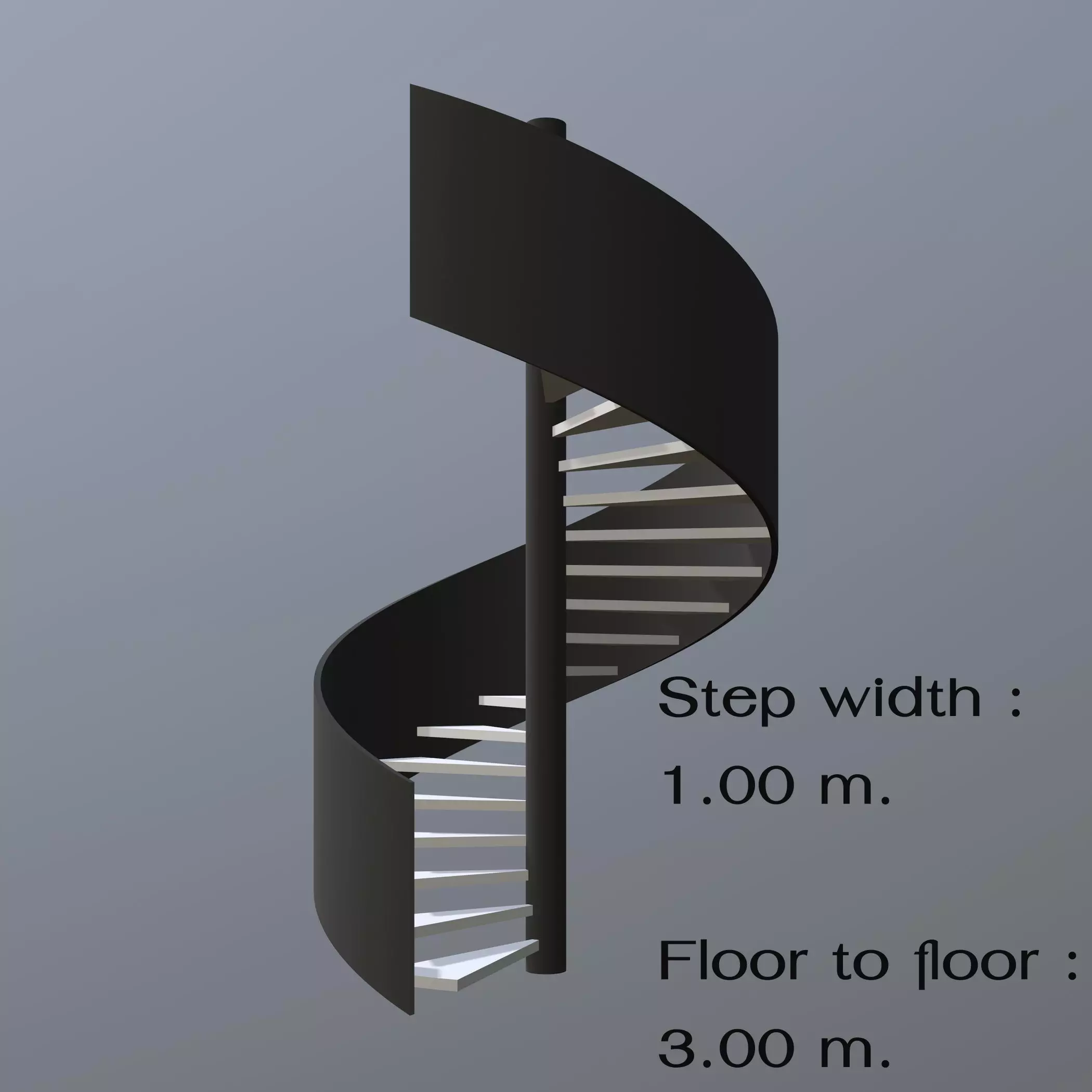 Spiral stair 2023-0001 3D model_0