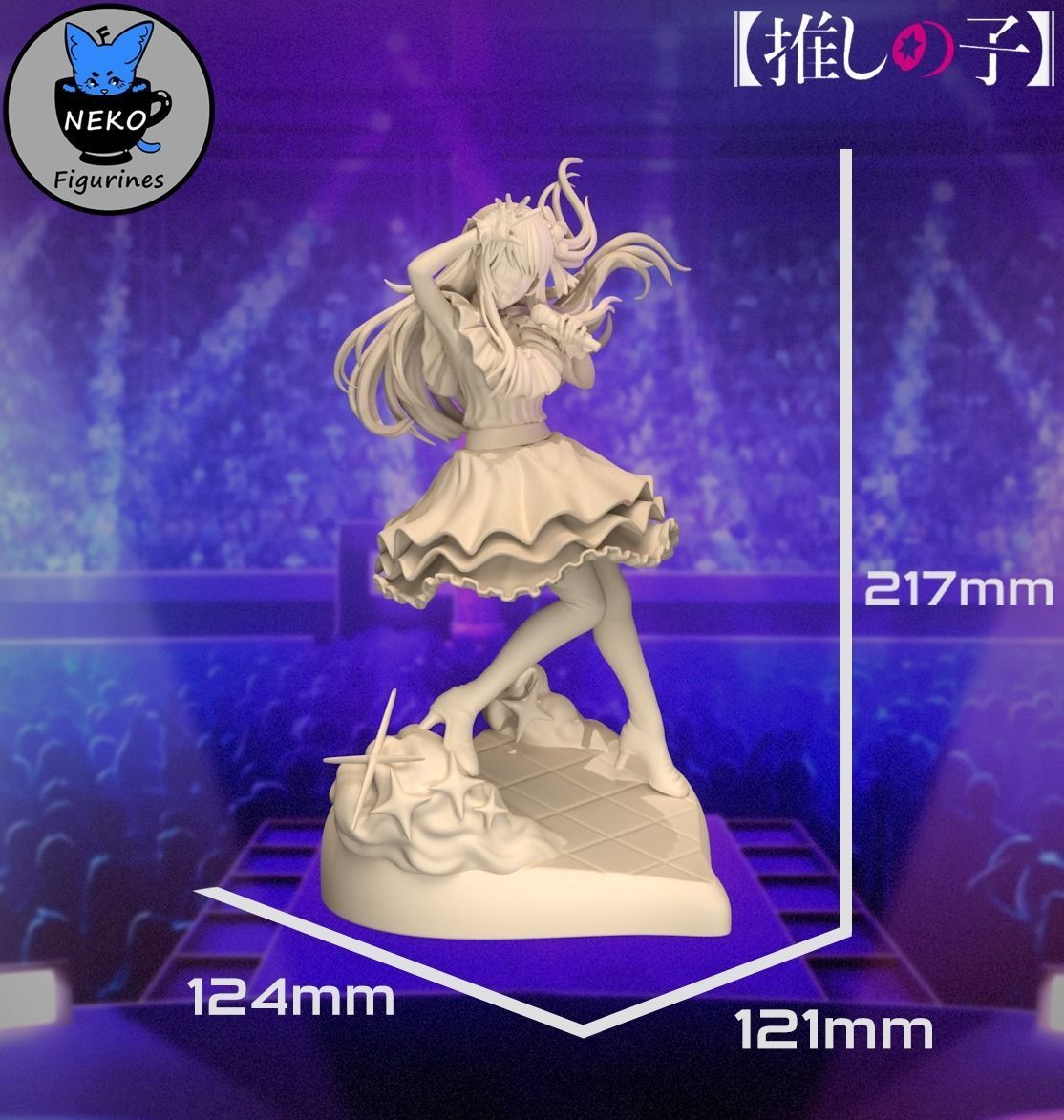 Hoshino Ai - OSHI NO KO Anime Figurine STL 3DPrinting 3D print model_5