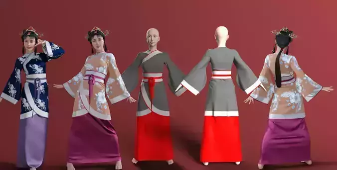 Chinese female Dress  3D model
