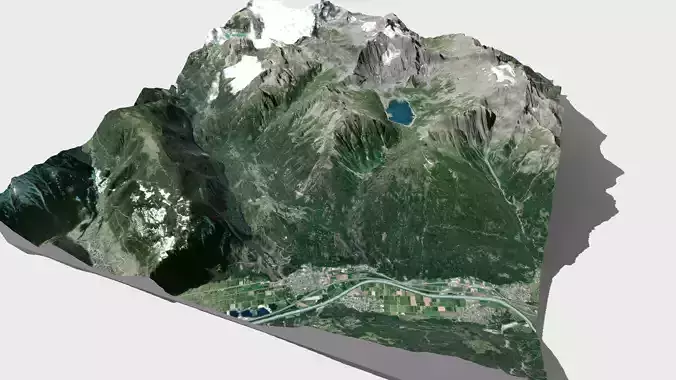 Mountain landscape Glaiser de Mont Ruan