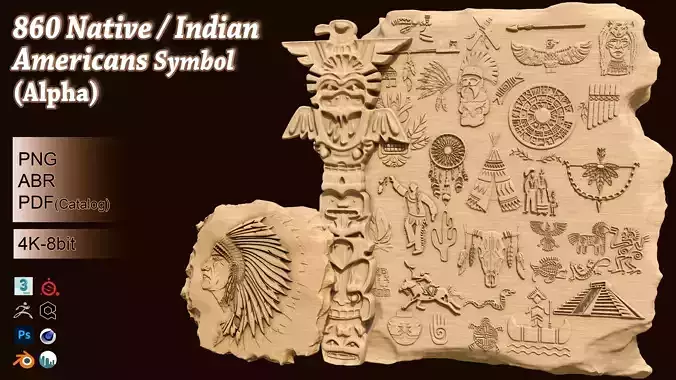 860 Native Indian americans symbol Alpha
