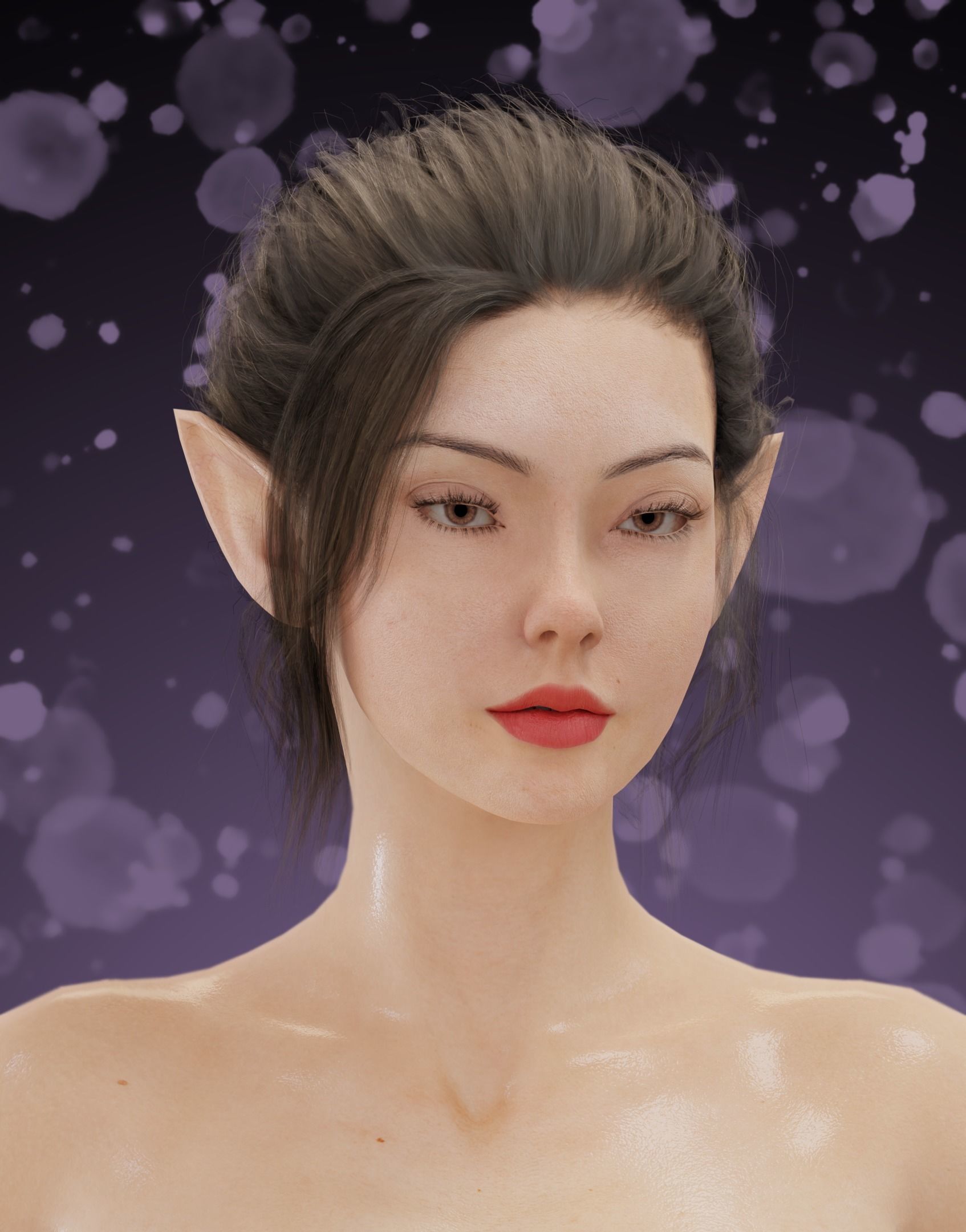 Elf Kiki - Female Rigged Character Low-poly 3D model_7