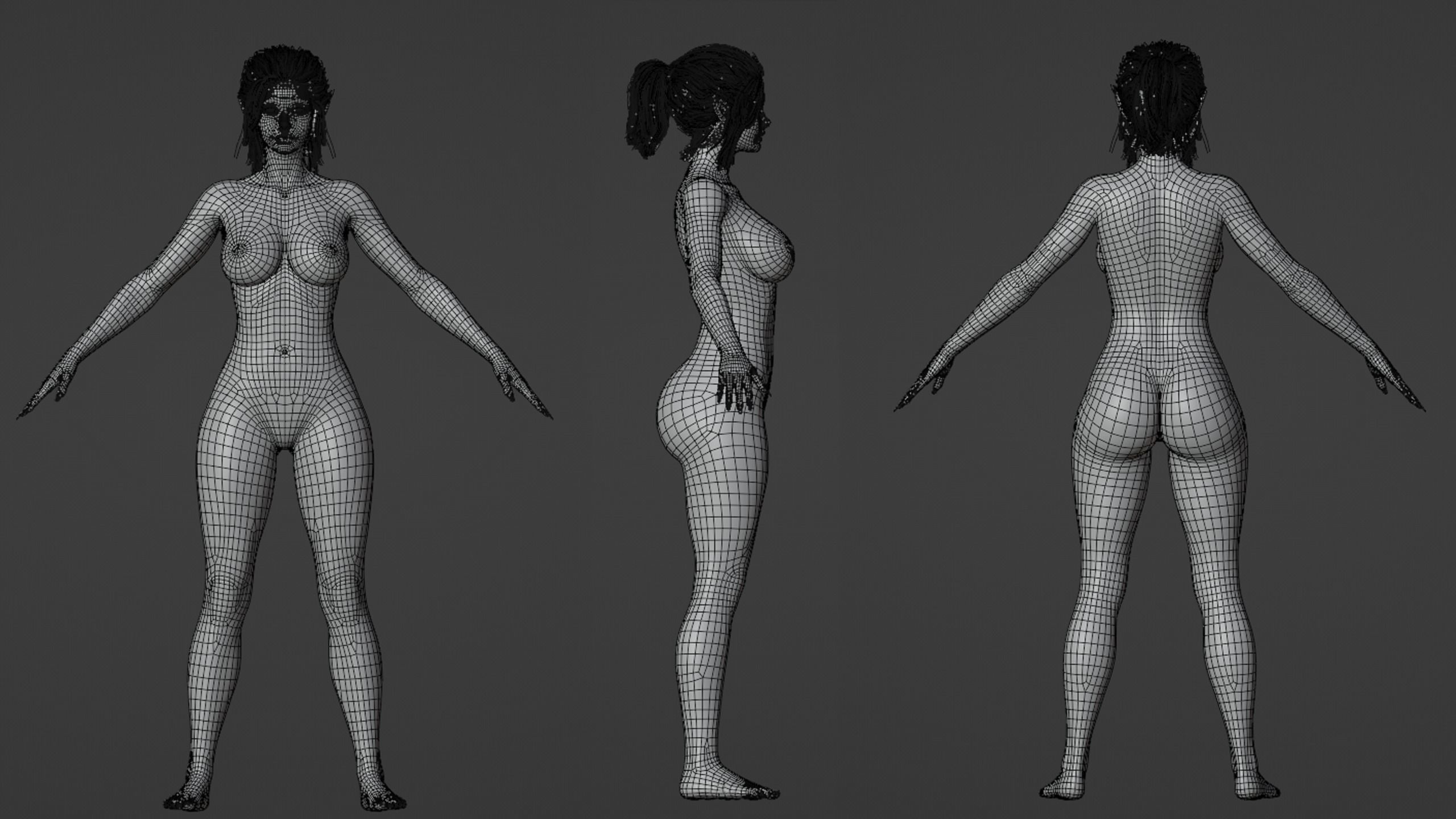 Elf Kiki - Female Rigged Character Low-poly 3D model_3