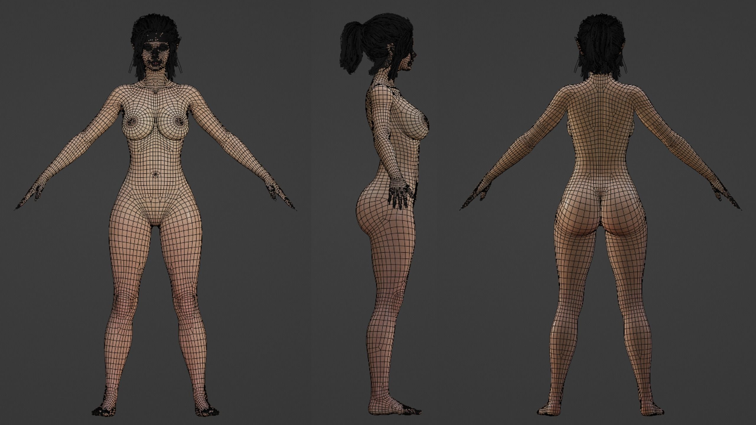 Elf Kiki - Female Rigged Character Low-poly 3D model_2