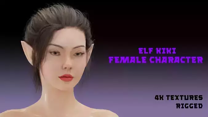 Elf Kiki - Female Rigged Character Low-poly 3D model Elf Kiki - Female Rigged Character Low-poly 3D model
