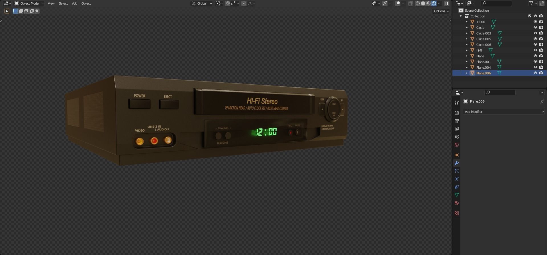 Hi-fi Stereo VHS video cassette recorder 3D model_21