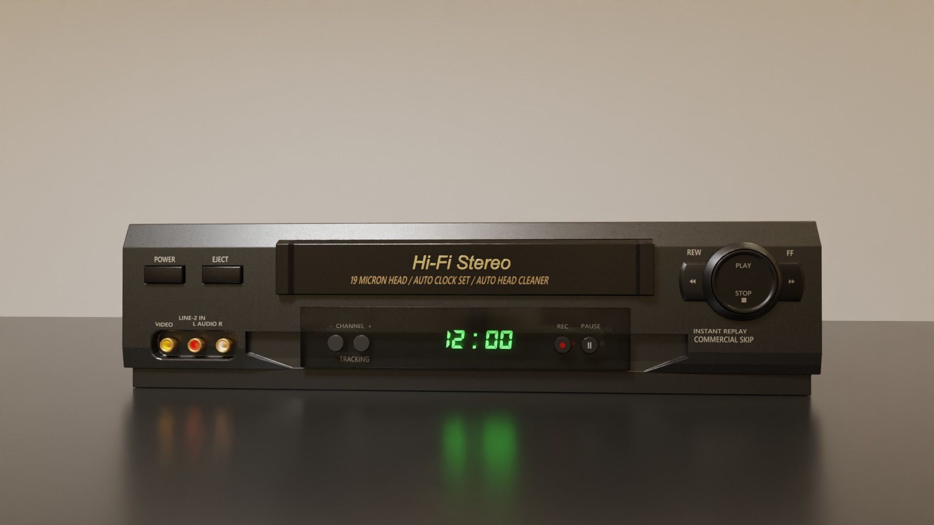 Hi-fi Stereo VHS video cassette recorder 3D model_1