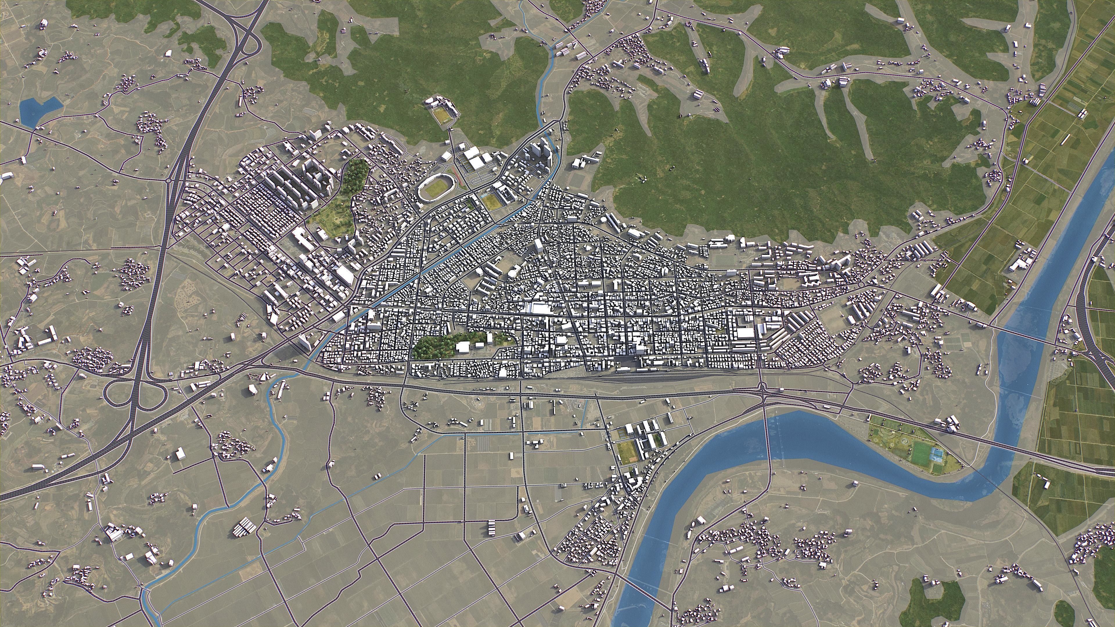Mungyeong - 3D City Model Low-poly 3D model_12