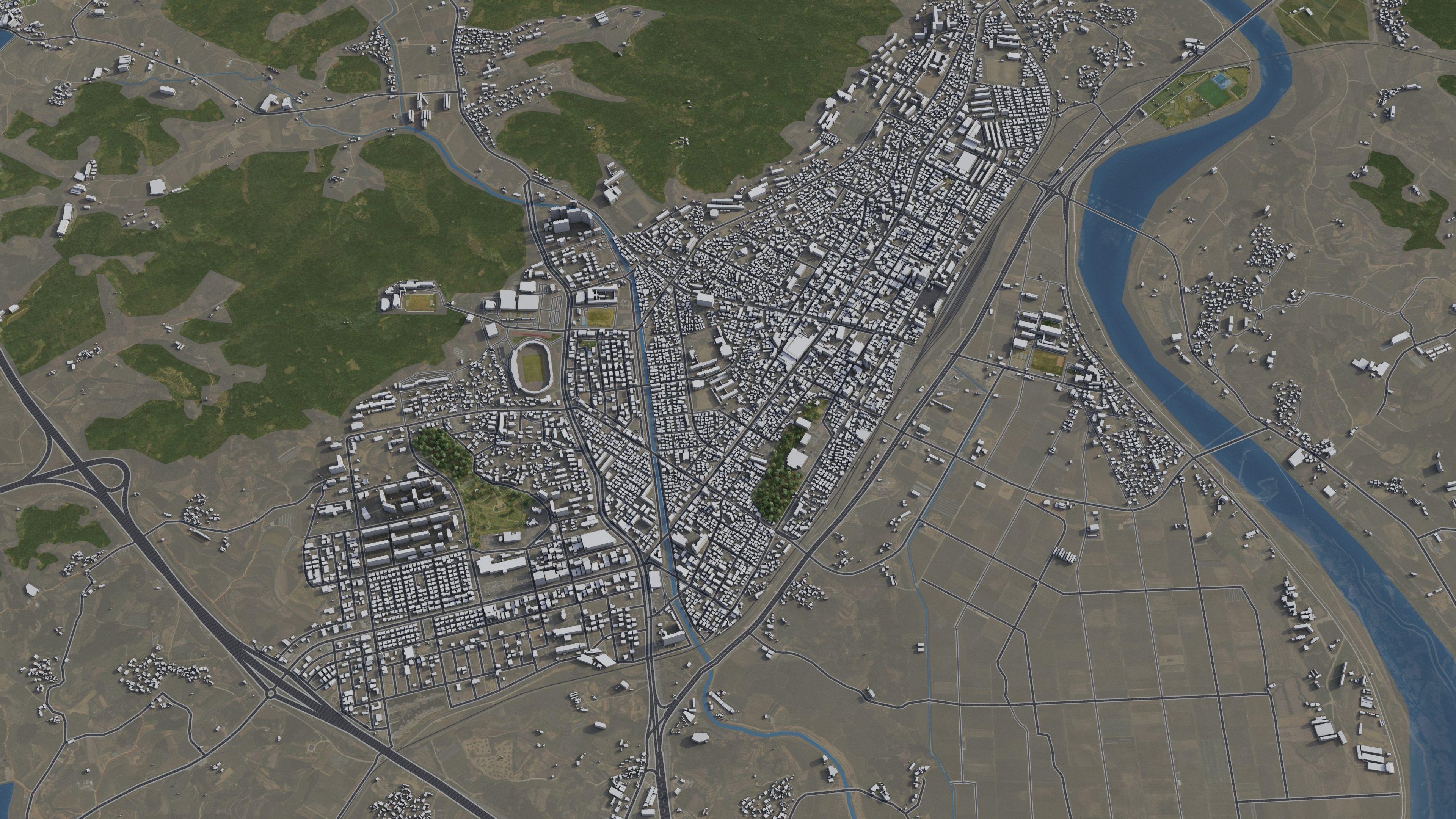 Mungyeong - 3D City Model Low-poly 3D model_17