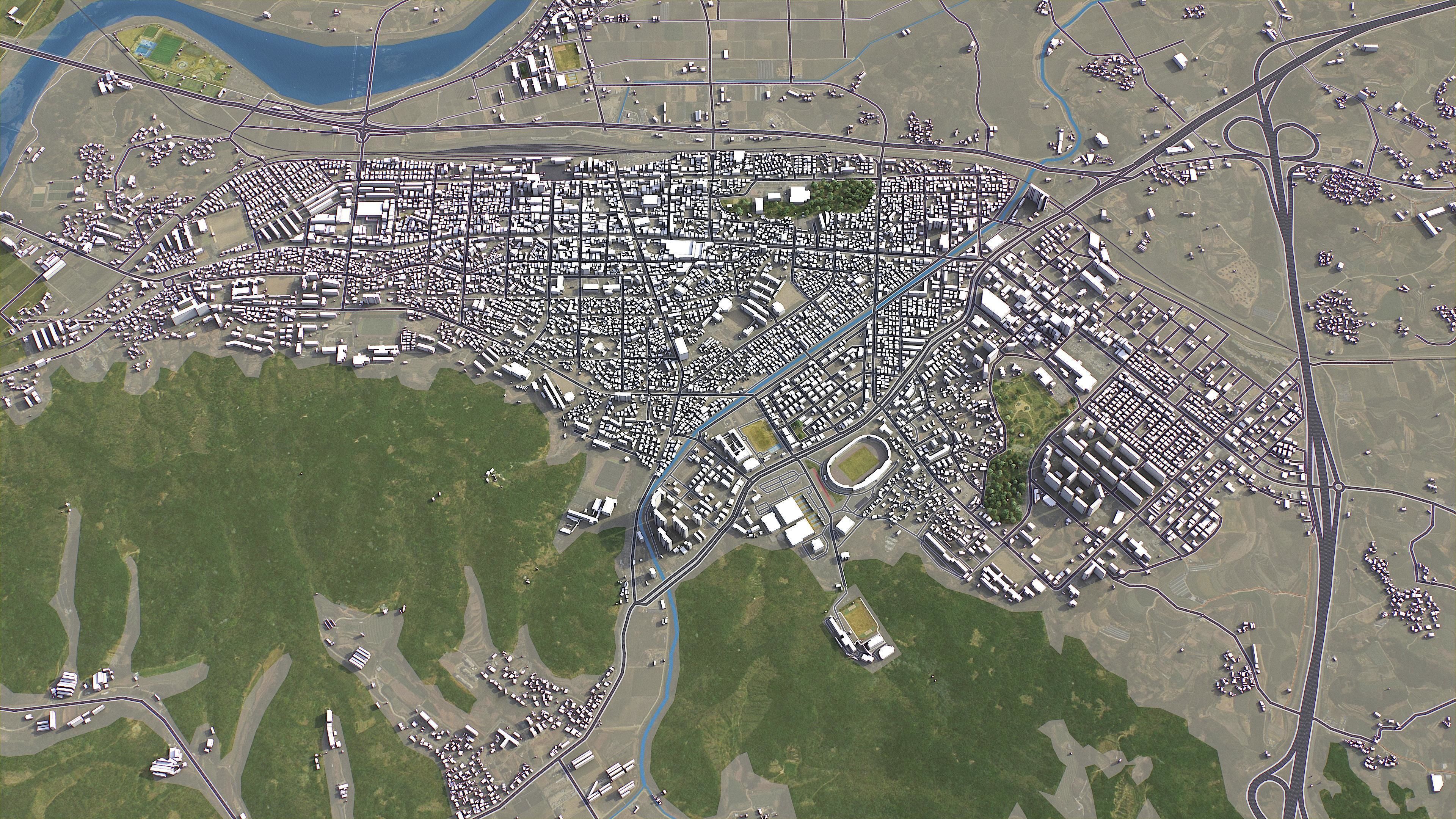 Mungyeong - 3D City Model Low-poly 3D model_5