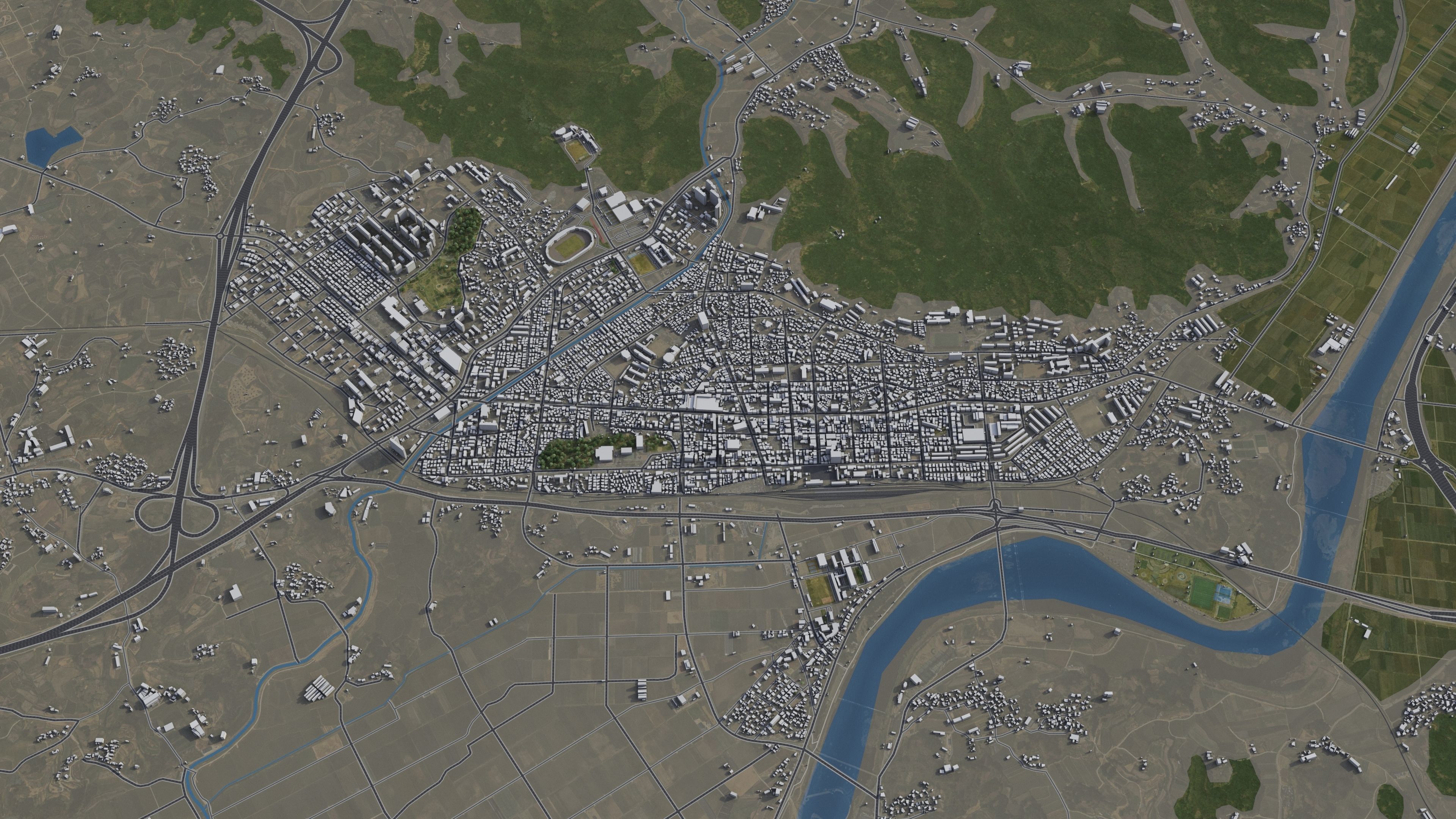 Mungyeong - 3D City Model Low-poly 3D model_22