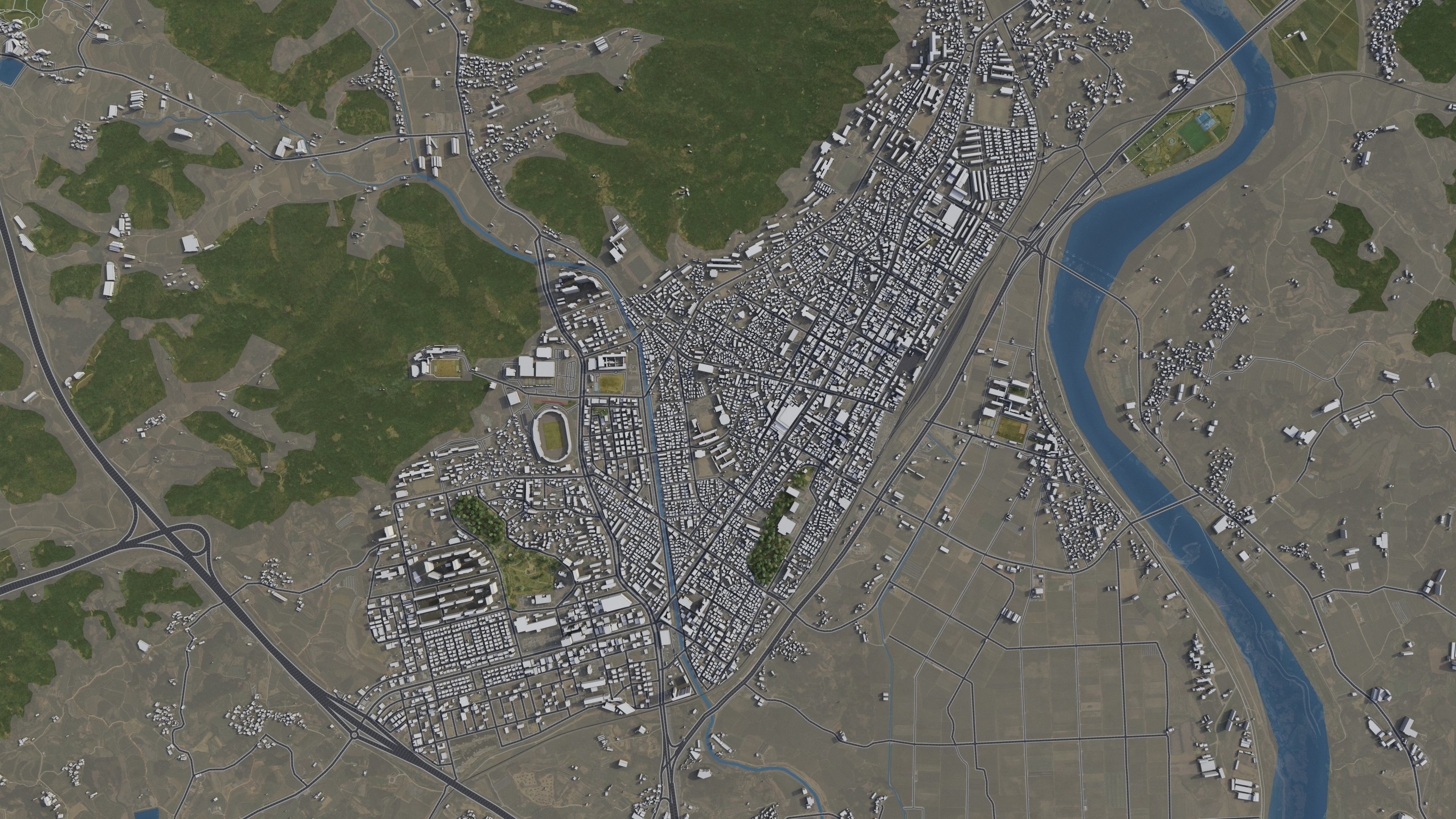 Mungyeong - 3D City Model Low-poly 3D model_23