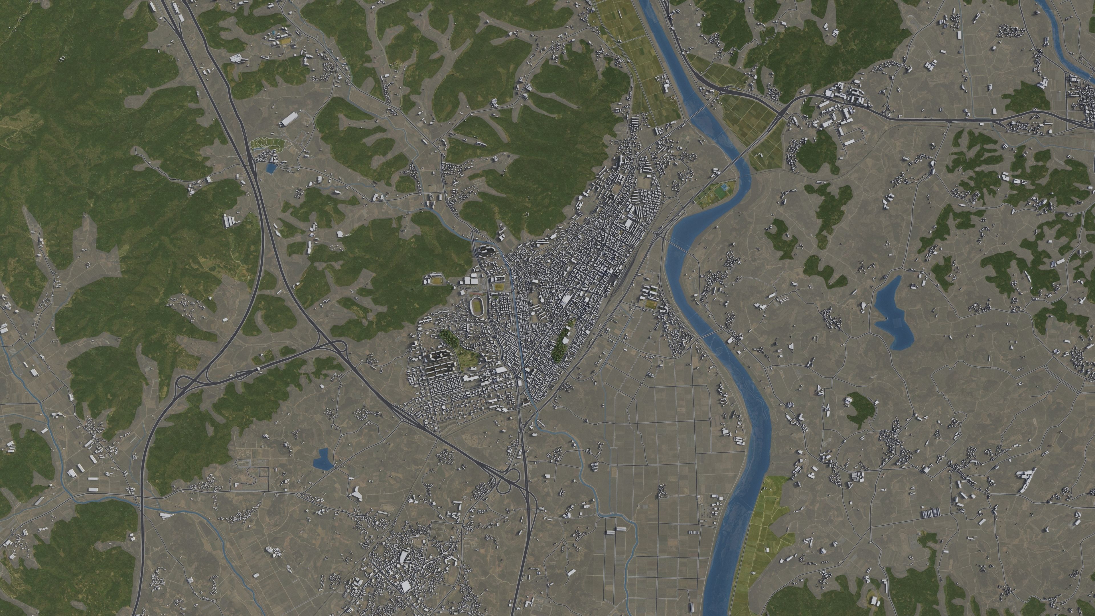 Mungyeong - 3D City Model Low-poly 3D model_24