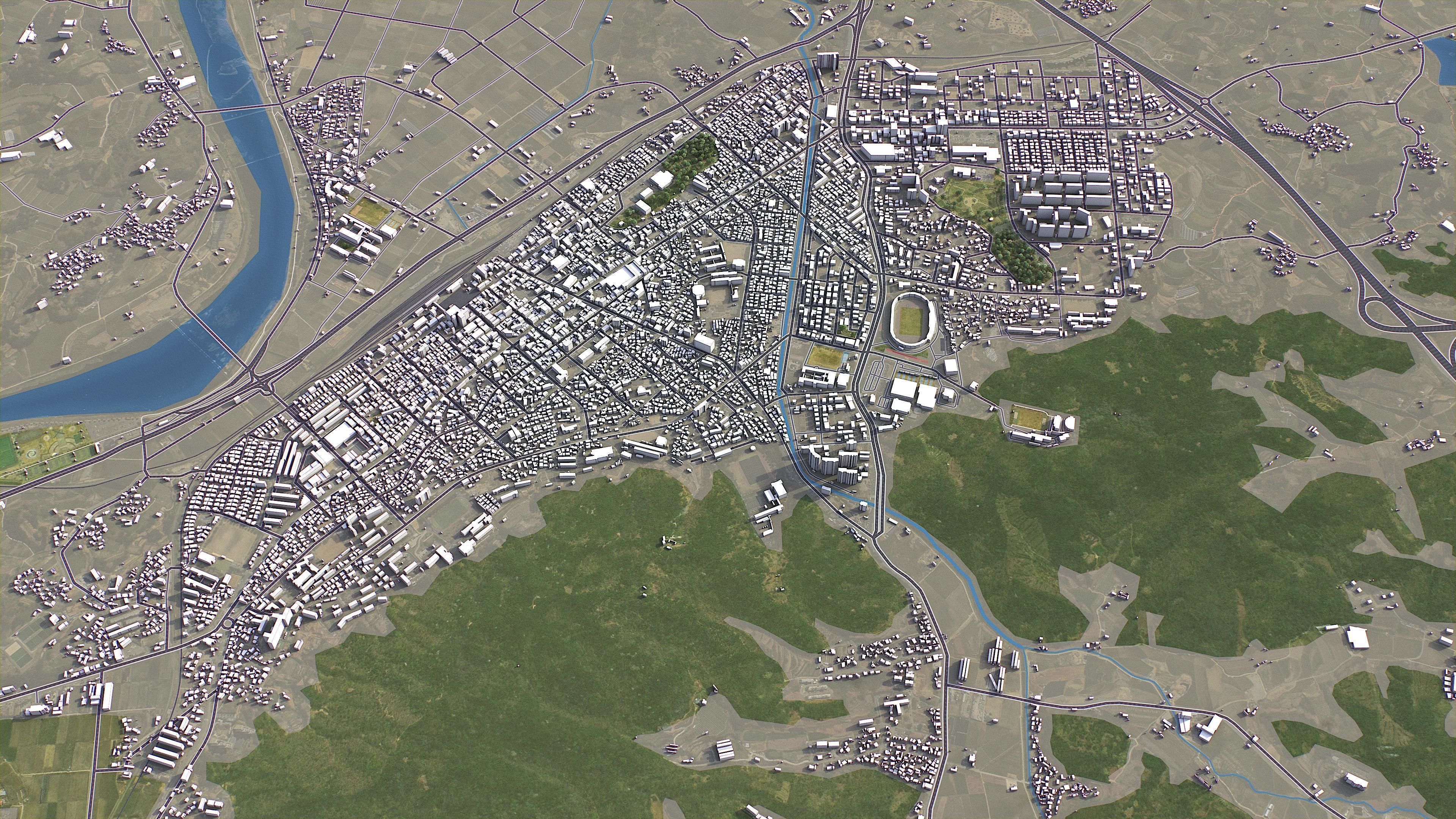 Mungyeong - 3D City Model Low-poly 3D model_8