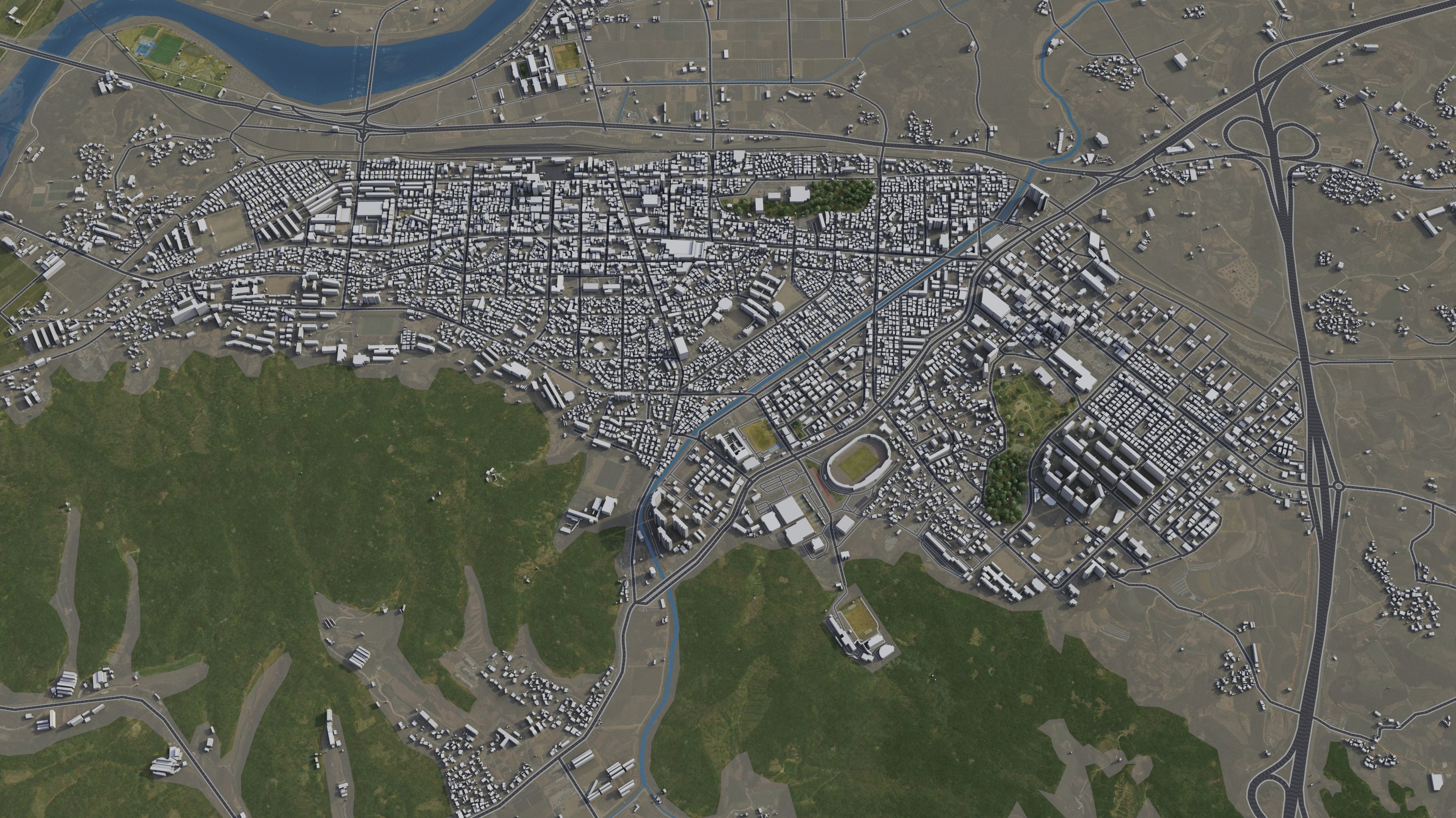 Mungyeong - 3D City Model Low-poly 3D model_19