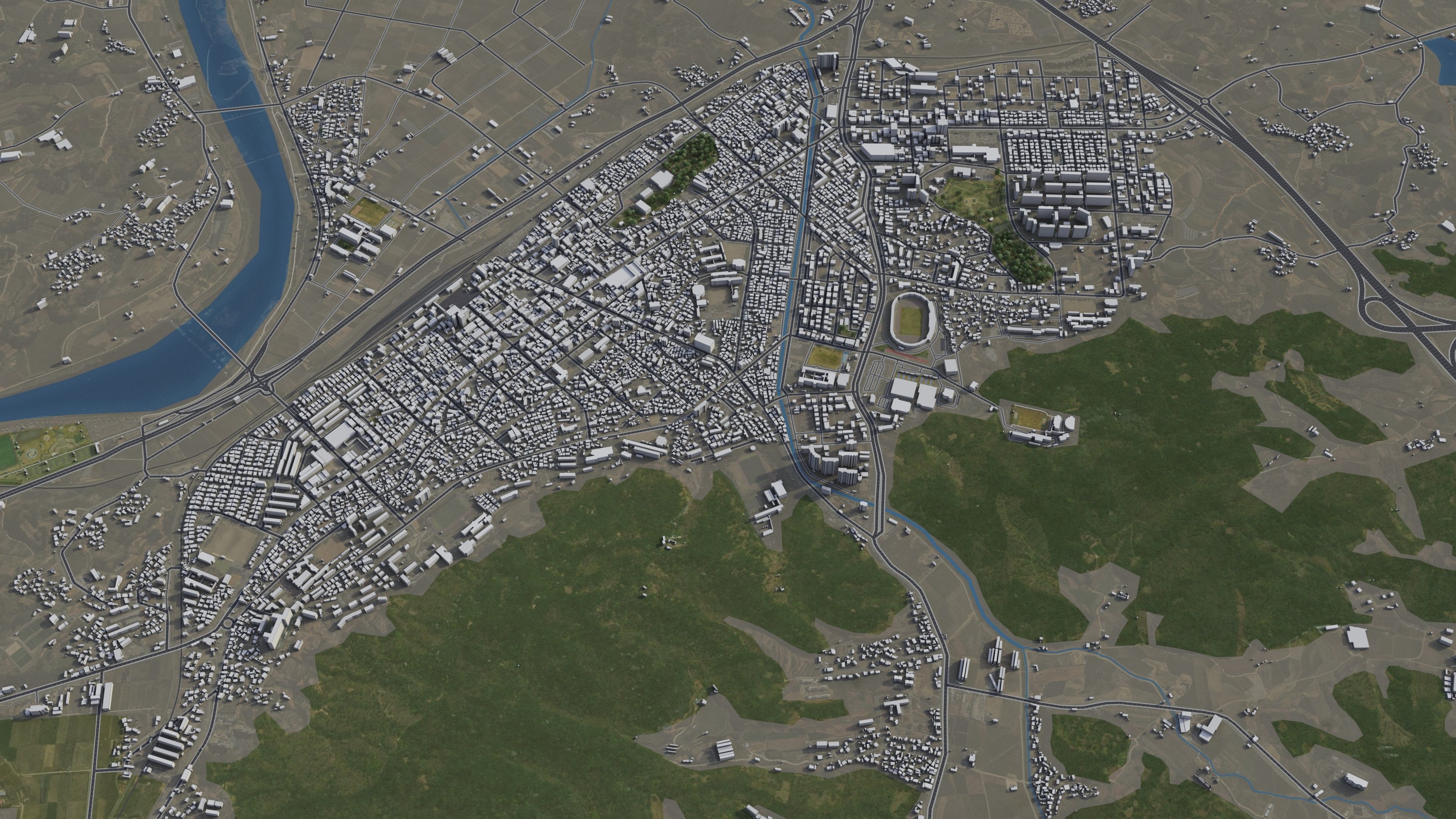 Mungyeong - 3D City Model Low-poly 3D model_20