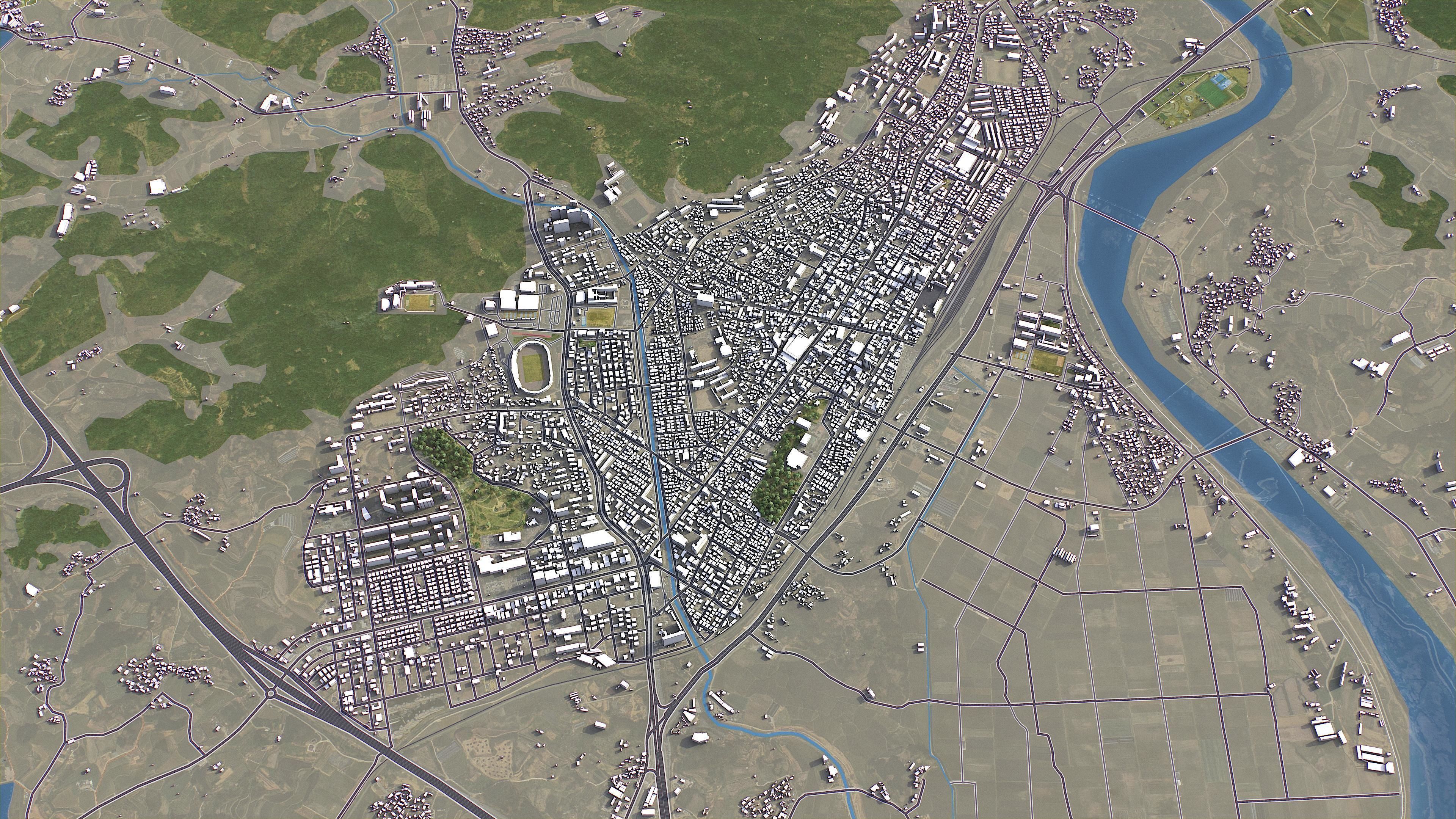 Mungyeong - 3D City Model Low-poly 3D model_2