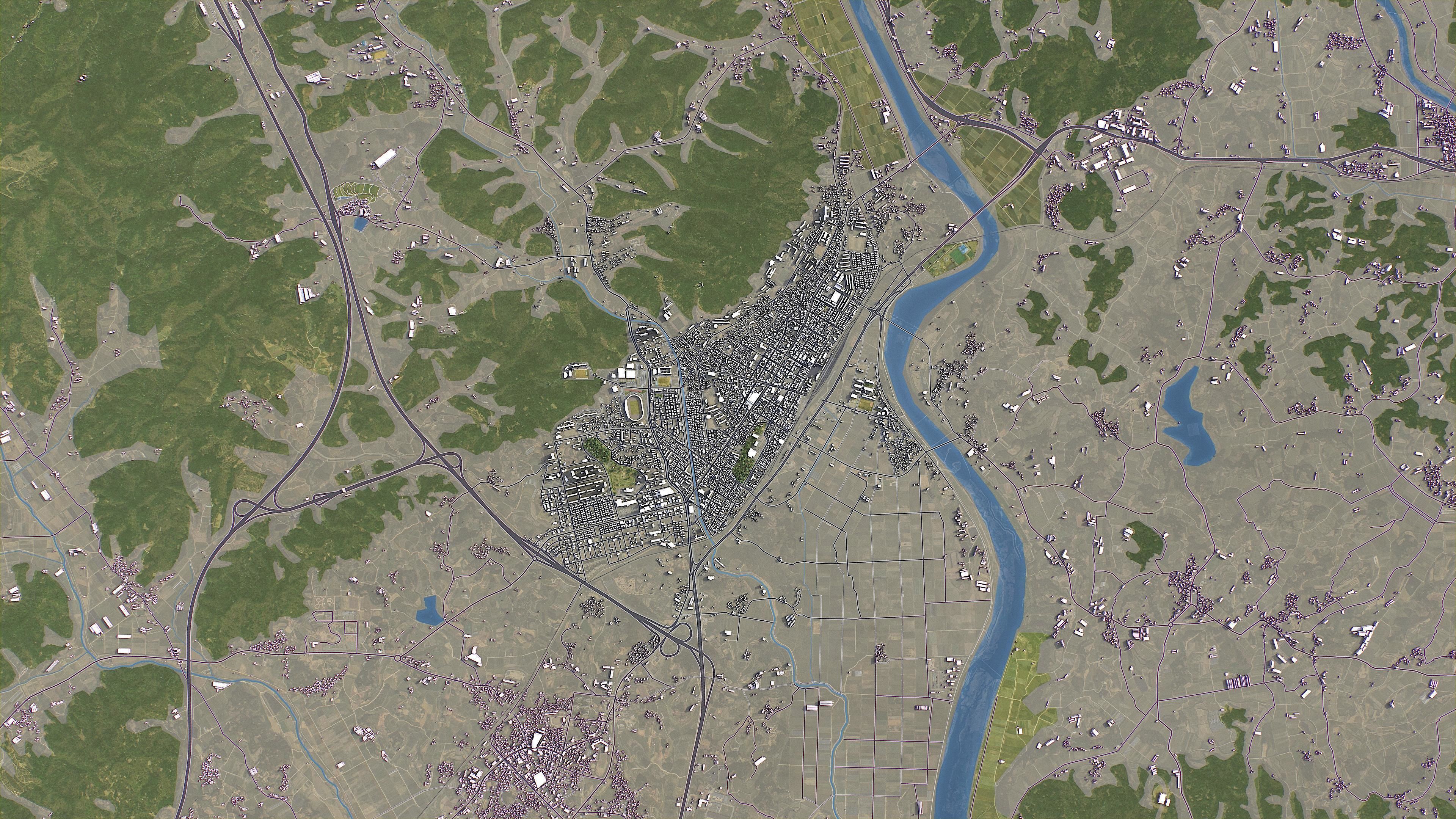 Mungyeong - 3D City Model Low-poly 3D model_15