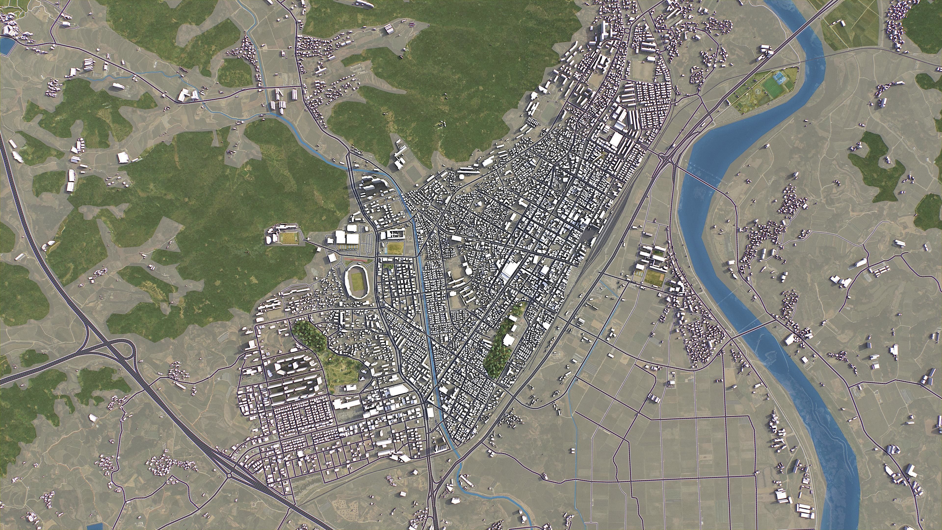 Mungyeong - 3D City Model Low-poly 3D model_13