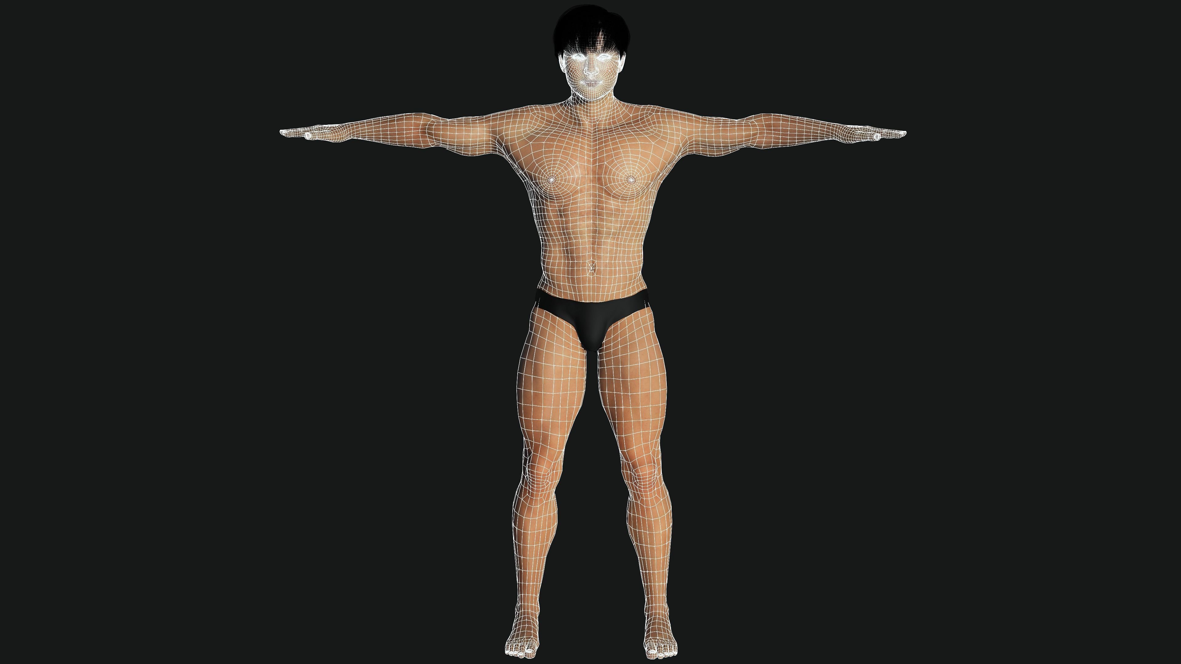 AAA 3D ASIAN KOREAN MUSCULAR MAN - REALISTIC RIG GAME CHARACTER Low-poly 3D model_21
