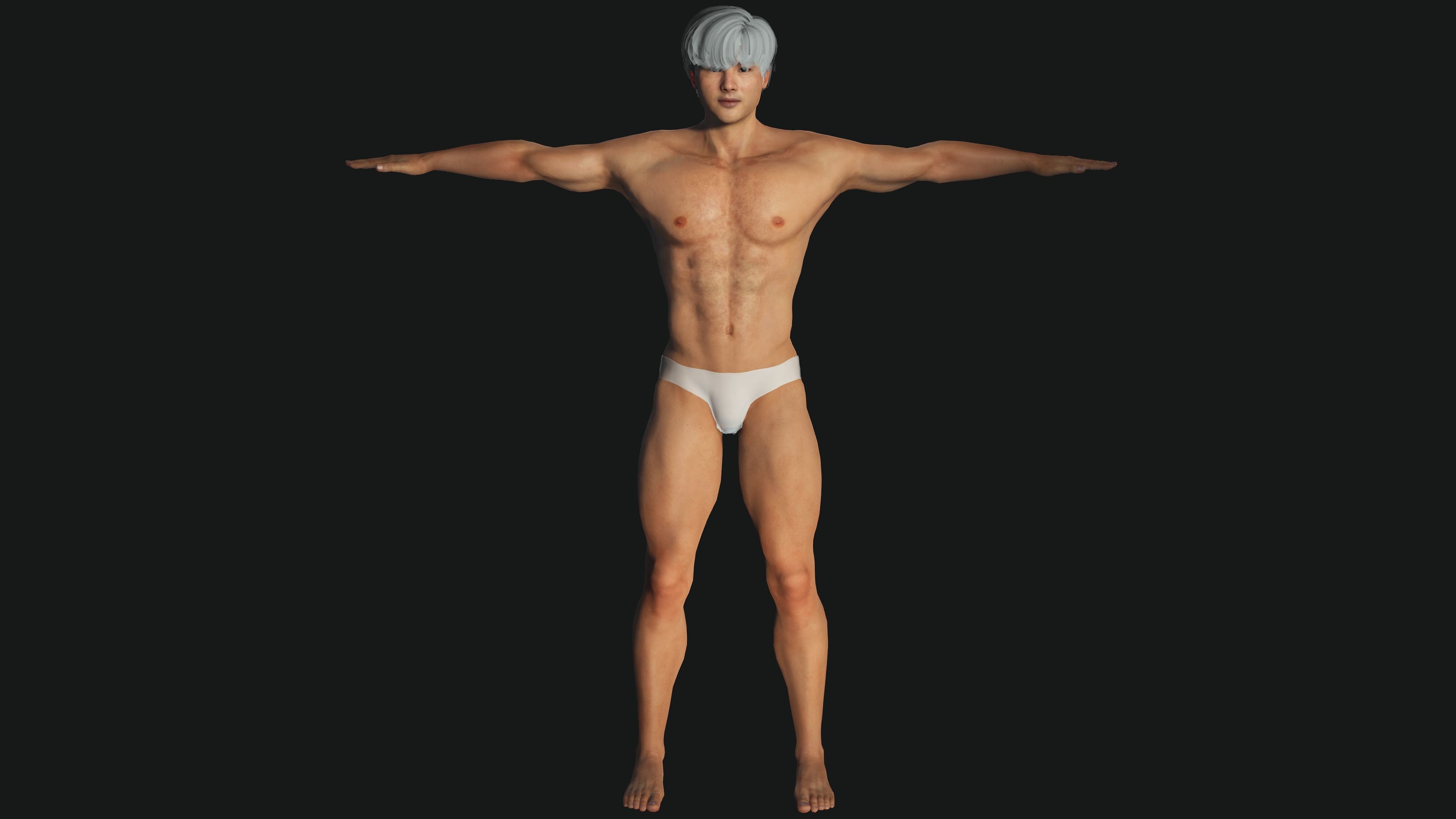 AAA 3D ASIAN KOREAN MUSCULAR MAN - REALISTIC RIG GAME CHARACTER Low-poly 3D model_20